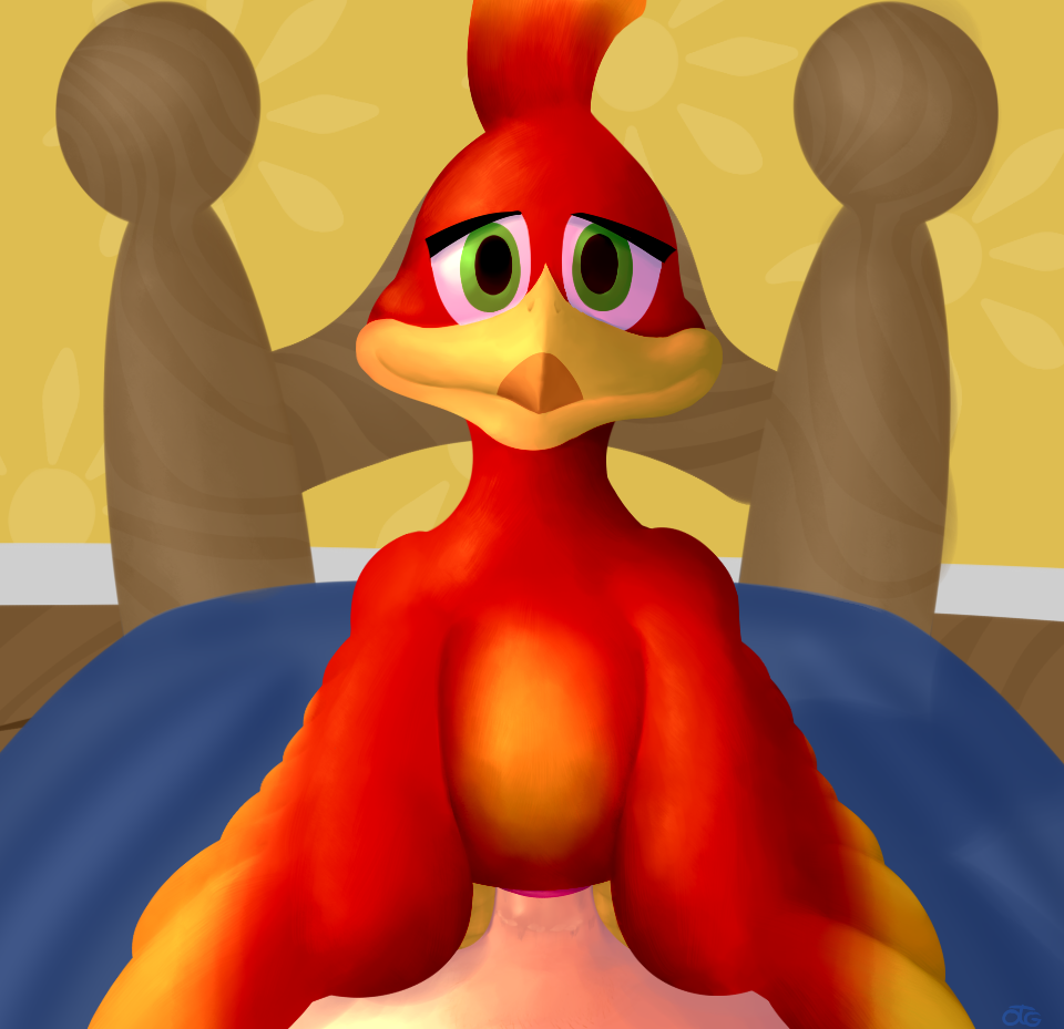 animal_genitalia avian banjo-kazooie bed bird breegull cloaca cloacal_penetration closed_smile detailed_background disembodied_penis green_eyes half-closed_eyes kazooie male male/ambiguous on_bed otherthatguy penetration penis vaginal_penetration video_games