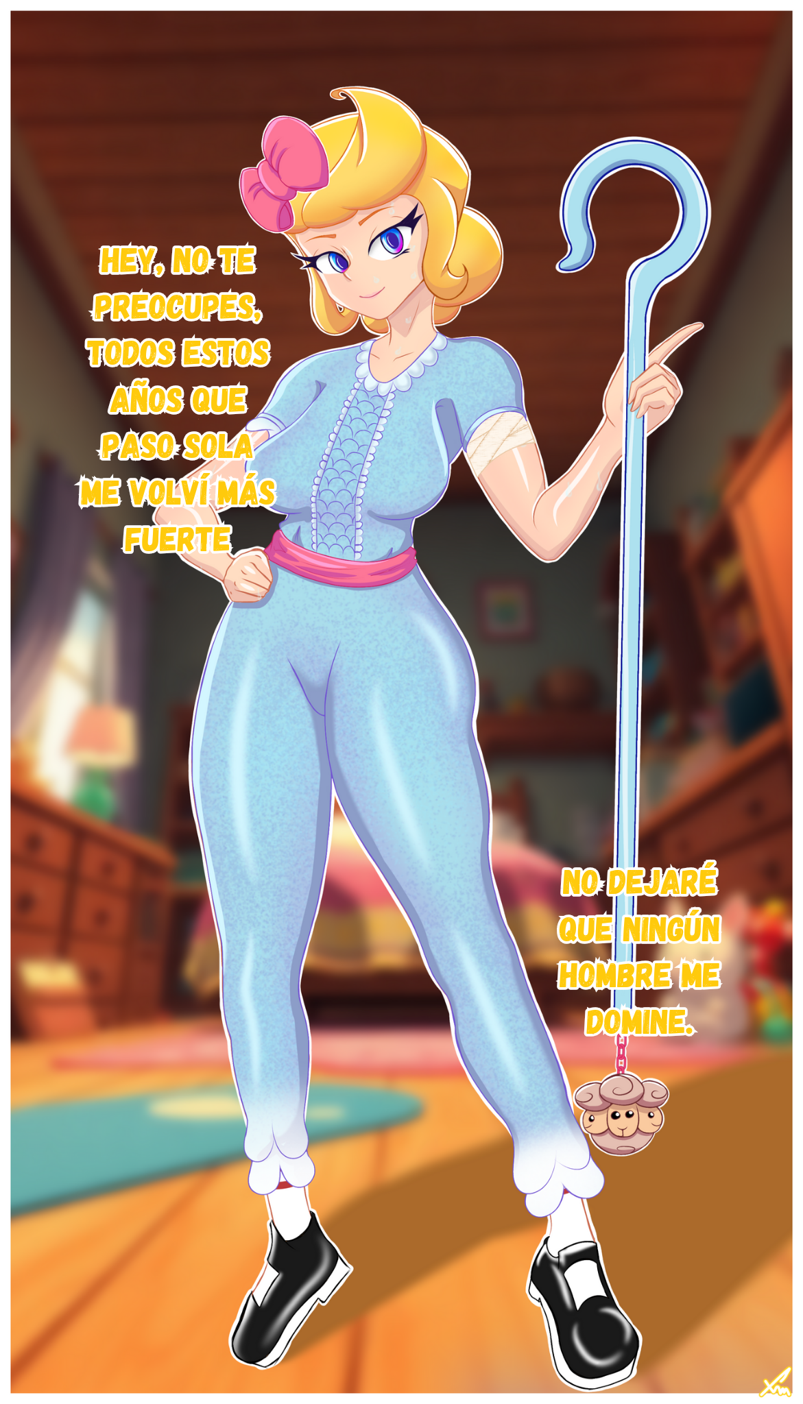 bibi (brawl stars), bo peep, bo peep bibi (brawl stars), brawl stars, crossover, female, feminist, supercell, tagme, toy story, translation request