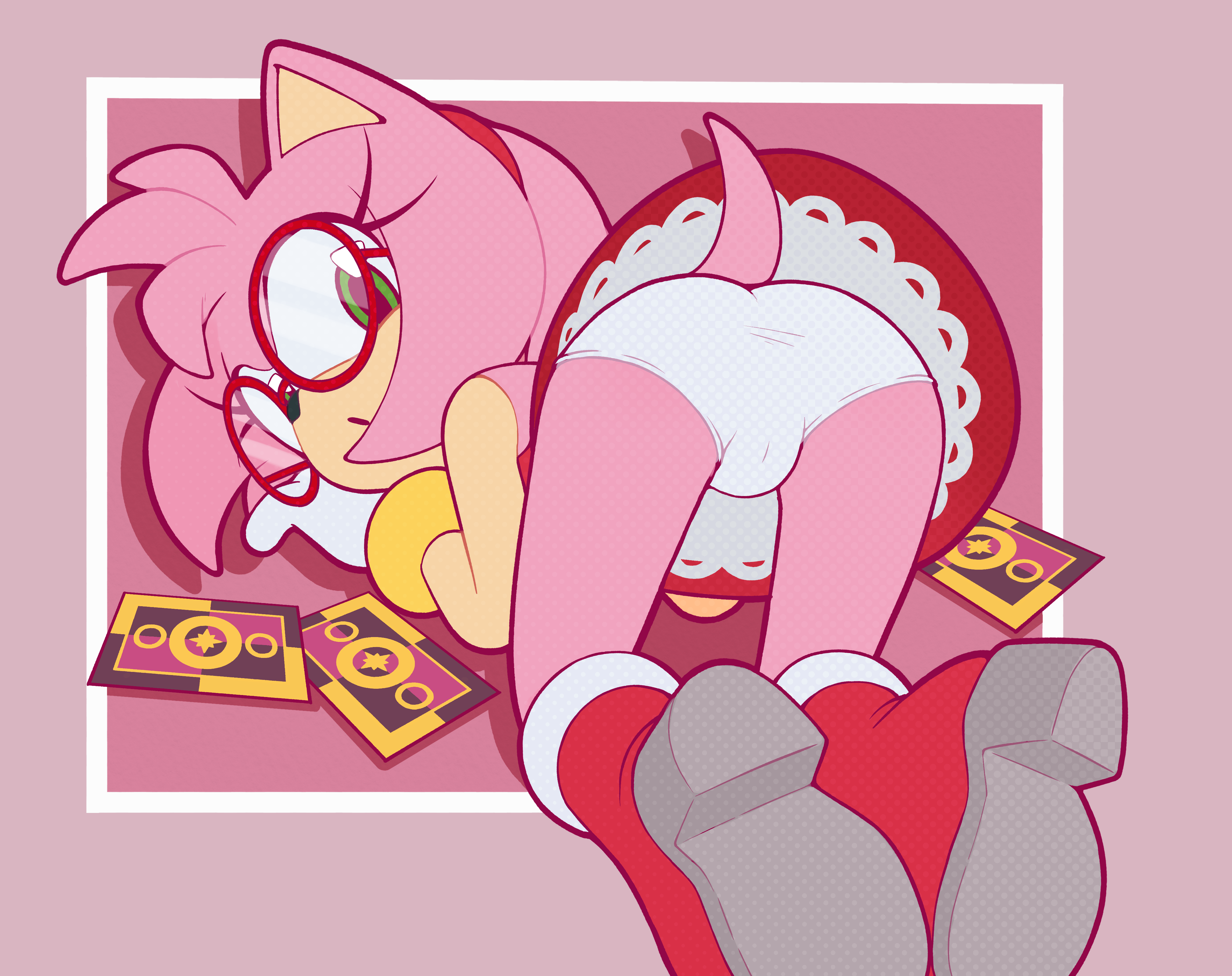 :o, 1girls, all fours, amy rose, animal ears, anthro, anus, ass, ass up, bodily fluids, boots, cameltoe, clothed, clothing, dress, eulipotyphlan, eyewear, female, female anthro, footwear, fur, furry, furry female, gaturo, glasses, gloves, green eyes, hairband, hedgehog, hedgehog girl, looking at viewer, mammal, panties, pantsu, pantyshot, pink body, pink fur, presenting, red boots, red dress, red glasses, sega, shoes, solo, sonic (series), sonic the hedgehog (series), tail, tan body, tan skin, underwear, upskirt, white gloves, white underwear