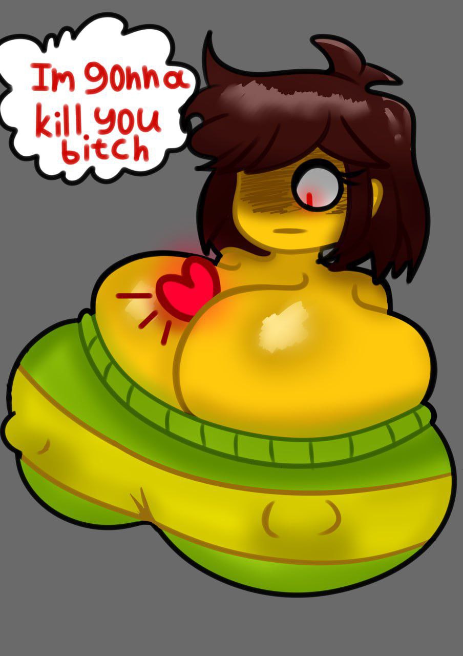 between tits, big breasts, chococheese63, deltarune, english text, female, kris (deltarune), kris female (deltarune), tagme, undertale (series)