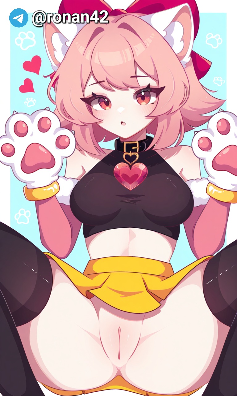 ai generated, brawl stars, female, melodie (brawl stars), neko, pussy, ronan42