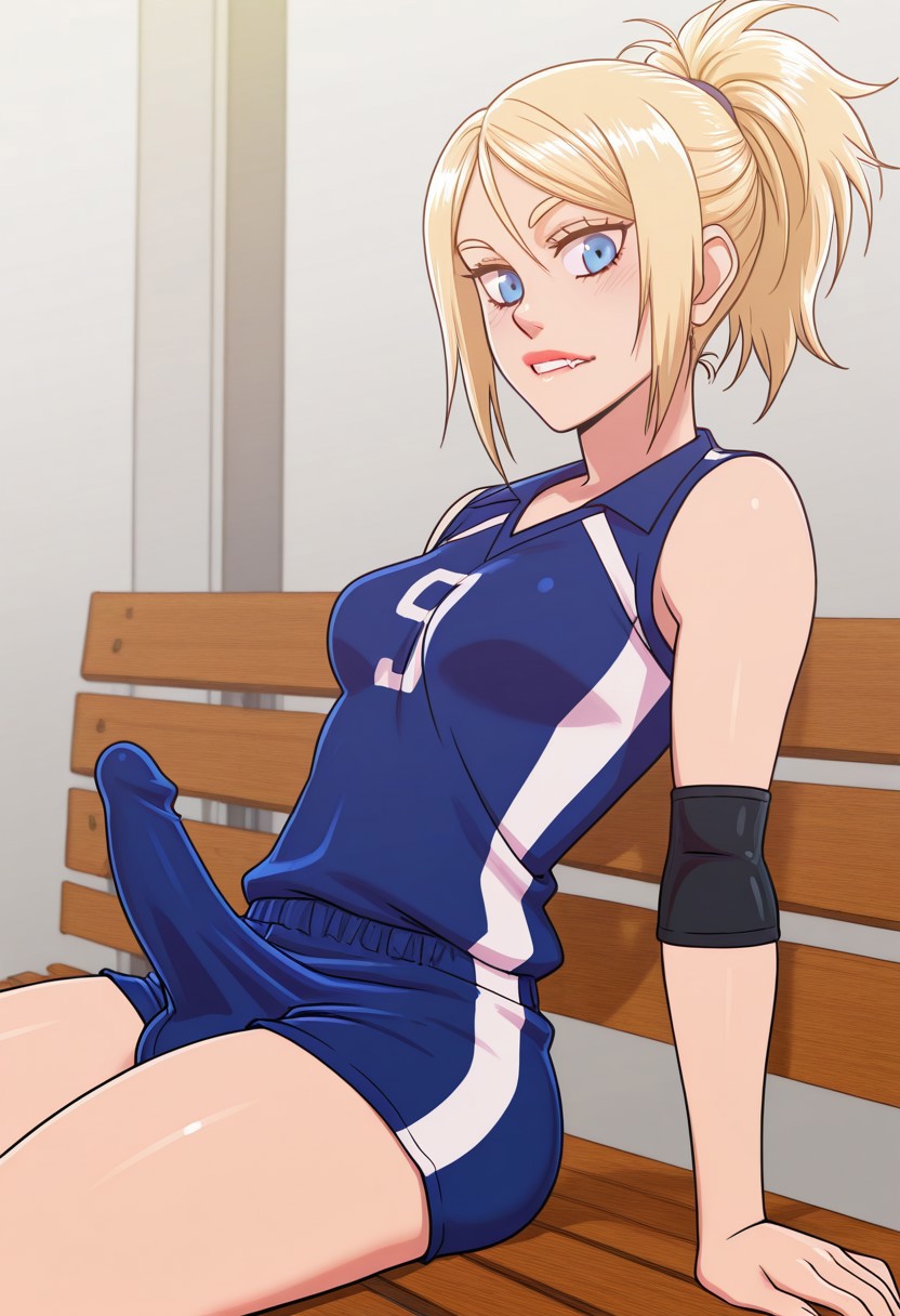 1futa, 2d, ai generated, blonde futa, blonde hair, blondshell, civitai, futa only, futanari, intersex, light skin, light-skinned futa