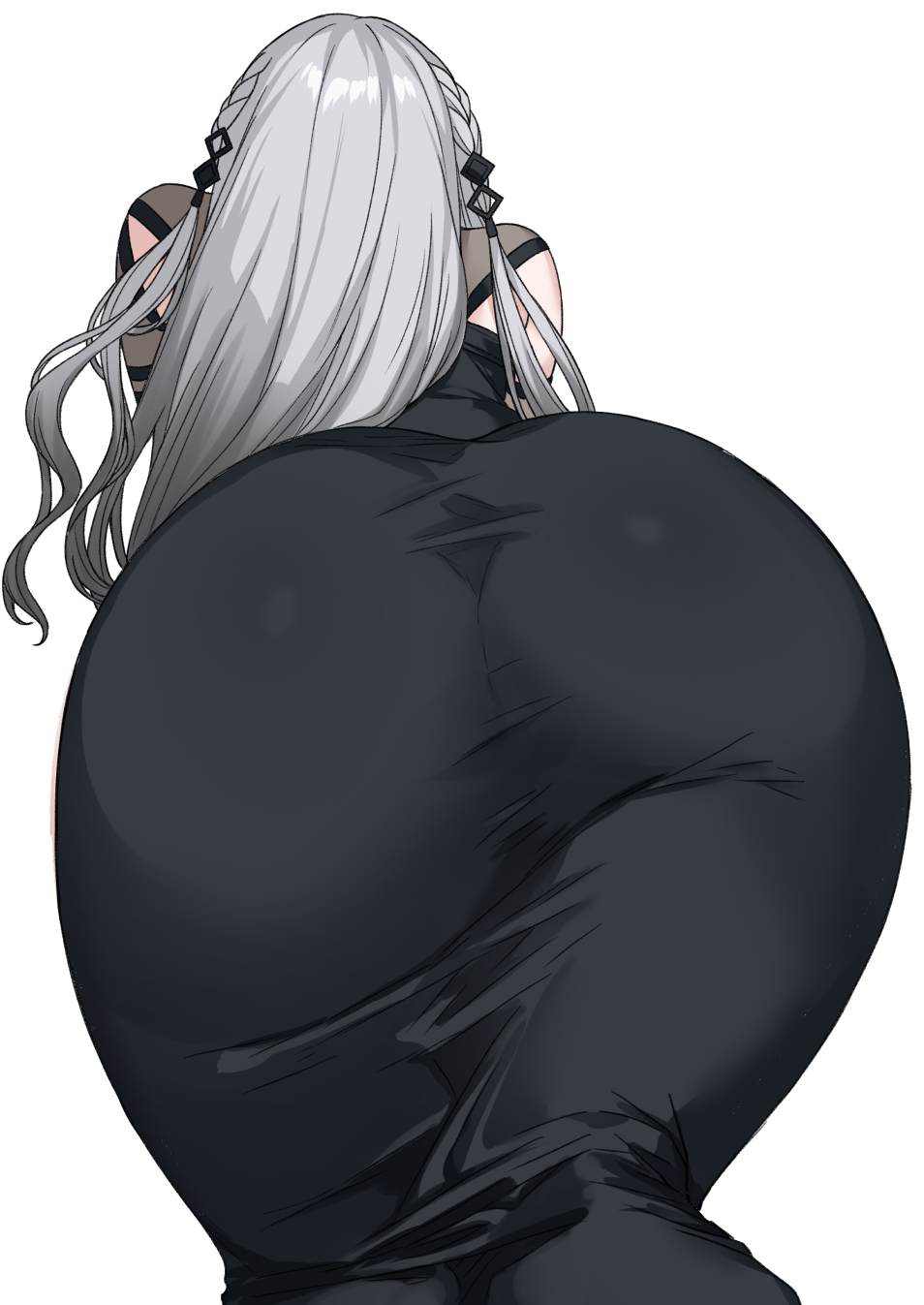 all fours, ass, ass focus, ass up, black dress, booty, butt focus, close up, close-up, dress, nijisanji, on all fours, sophia valentine, virtual youtuber, vtuber