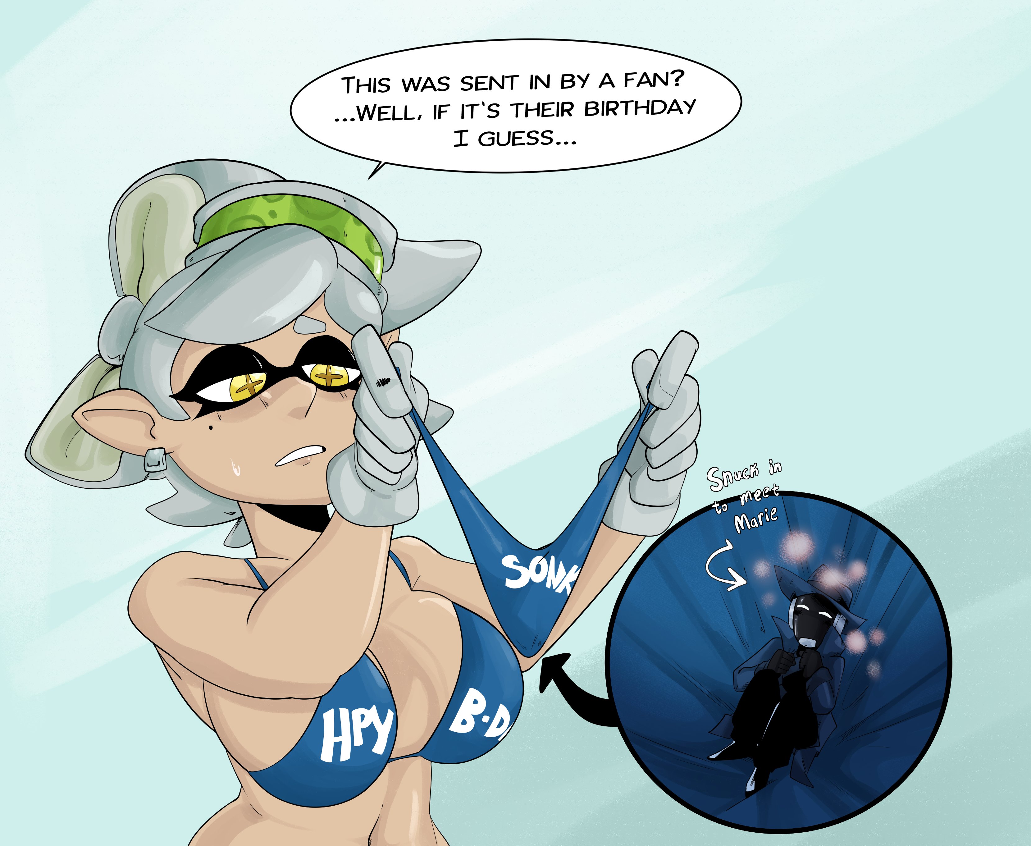 breasts, female, giantess, inkling girl, marie (splatoon), nintendo, original character, slugman (artist), splatoon, yellow eyes