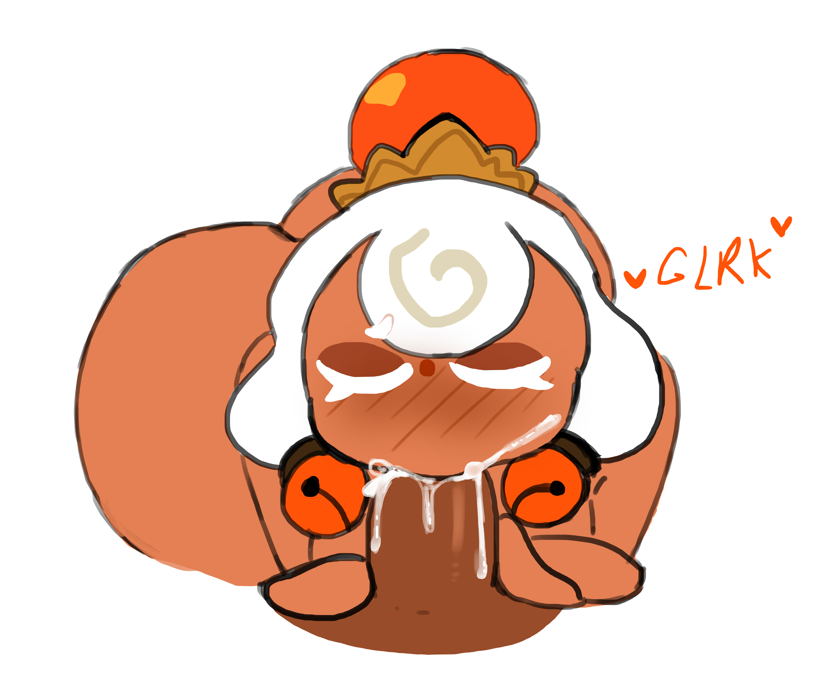 blowjob, candy drop cookie, closed eyes, cookie run, cookie run: tower of adventures, cum, female, female focus, female/male, magpieredd, sloppy