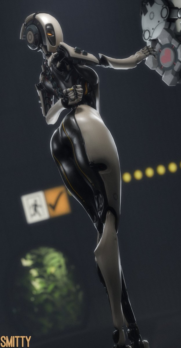 1girls, 3d, breasts, curvaceous, curvy, curvy figure, female, glados, glados (humanoid), glados (thiccythings), gynoid, hips, humanoid, legs, mature, mature female, portal (series), robot, slim waist, smitty34, solo, thick, thick hips, thick legs, thick thighs, thighs, valve, voluptuous, waist, weighted companion cube, wide hips