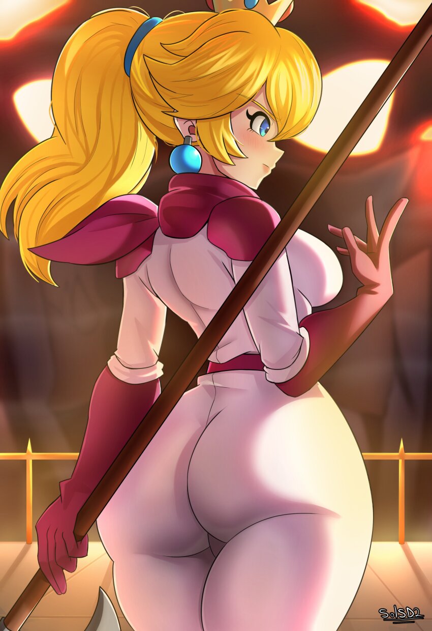 2d, 2d (artwork), 2d artwork, ass, ass focus, blonde female, blonde hair, blonde-haired female, booty, fat ass, fat butt, female, illumination entertainment, mario (series), movie, nintendo, phat ass, phat butt, princess peach, super mario bros., super mario bros. (2023 film), universal pictures, universal studios, video game character, video game franchise