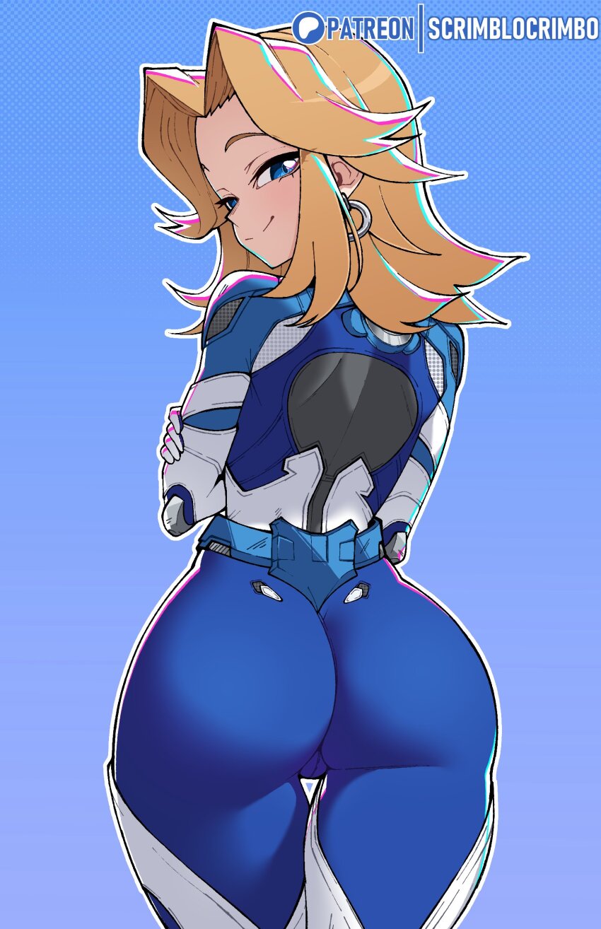 2d, 2d (artwork), 2d artwork, ass, ass focus, blonde female, blonde hair, blonde pubic hair, blonde-haired female, booty, butt focus, fantastic four, female, invisible woman, invisible woman (marvel rivals), looking at another, looking at viewer, looking back, looking back at viewer, marvel, marvel comics, marvel rivals, scrimblocrimbo, sue storm, the invisible woman (marvel), video game, video game character