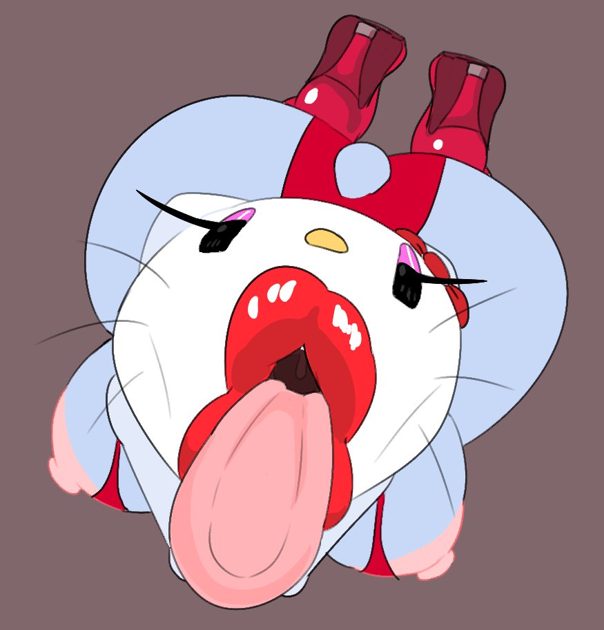 big_ass big_breasts big_lips hello_kitty hello_kitty_(character) hello_kitty_(series) high_heels looking_up on_knees red_clothing red_lipstick sanrio savagensfw tongue tongue_out