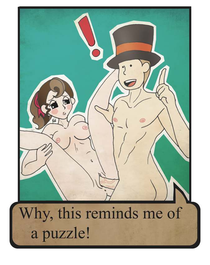 1boy 1girls female flora_reinhold hershel_layton humor level-5 male professor_layton sex tophat vaginal