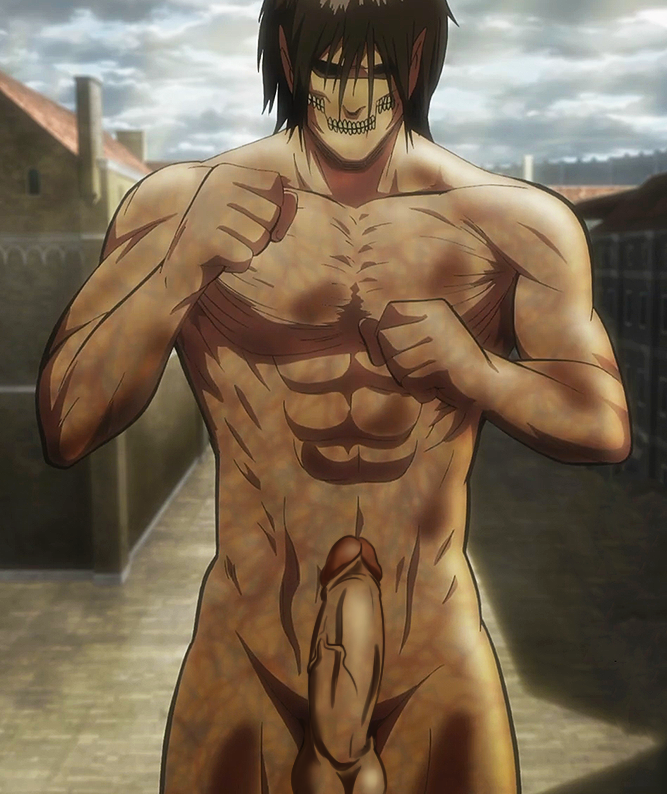 1boy abs attack_on_titan attack_titan erection eren_jaeger fight_boner gay male male_only muscular_male nude outdoors penis phausto public rogue_titan shingeki_no_kyojin tagme titan titan_(shingeki_no_kyojin) yaoi