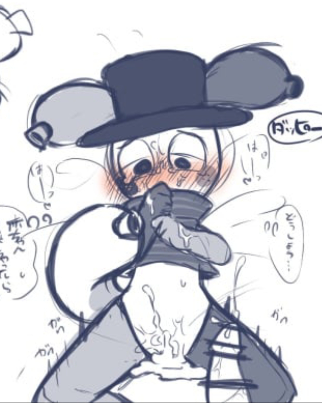 :3, anon, breeding, censored, close-up, creampied, cum in pussy, cuntboy, cute face, dandy's world, dick out, embarrassed, flushed, looey (dandy's world), looking down, panting, tagme, too much cum, used like a toy, wanting more