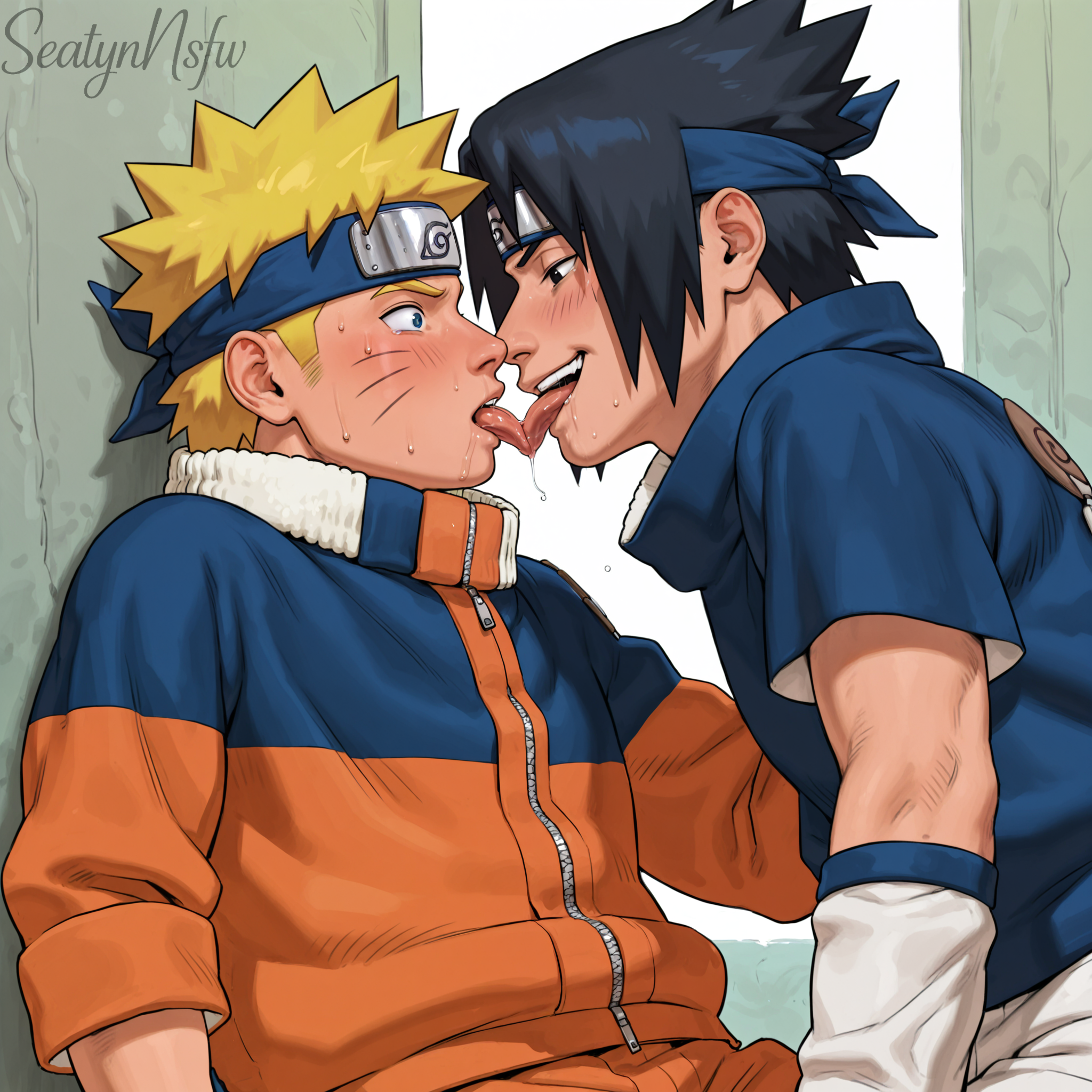 2boys, ai generated, anime, black eyes, black hair, blonde hair, blue eyes, gay, kissing, male, male/male, naruto, naruto (series), naruto uzumaki, saliva, sasuke uchiha, seatyn nsfw, tongue kiss, uchiha sasuke, uzumaki naruto, yaoi
