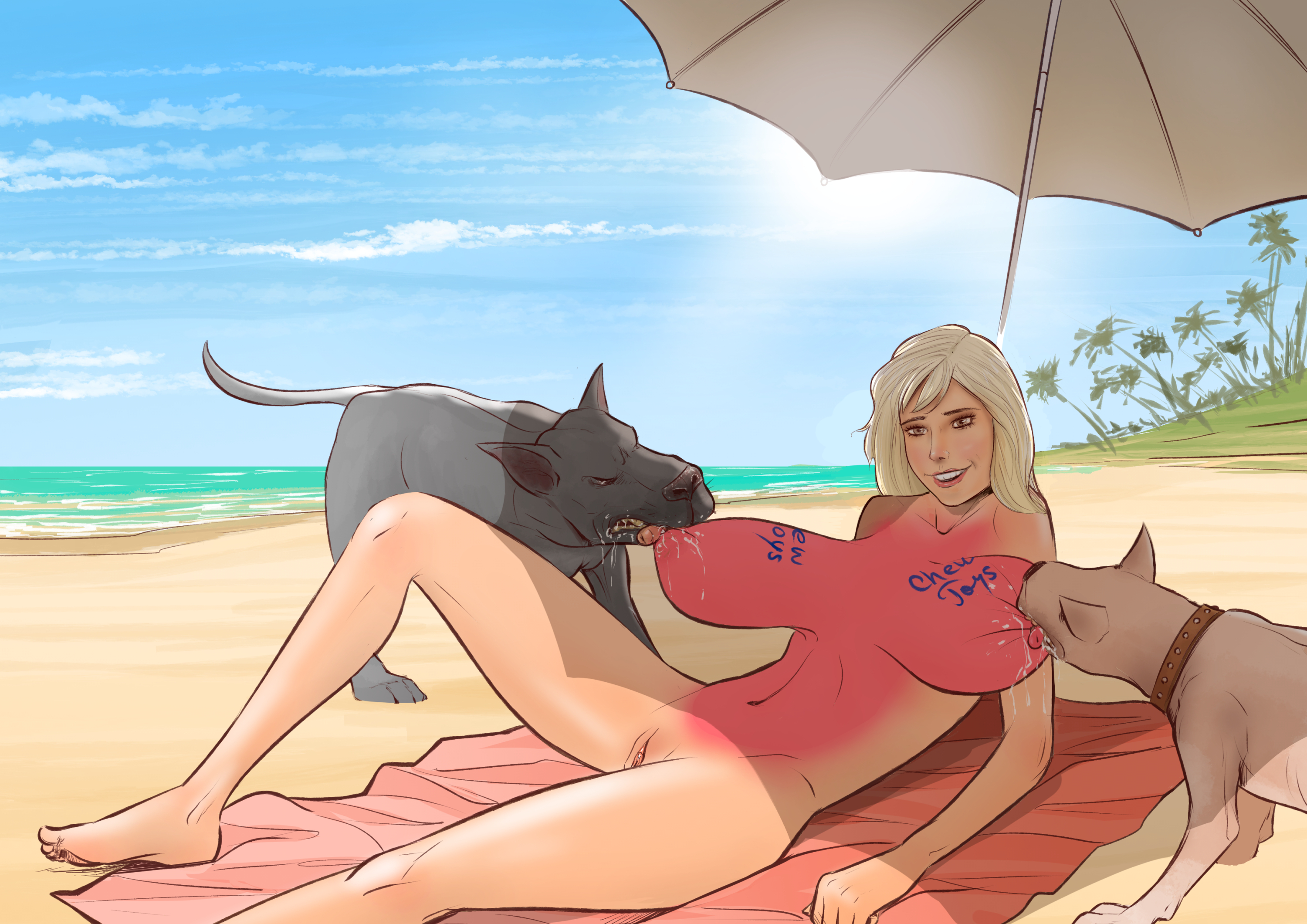alanah pearce, bolt on tits, breast bite, breast biting, breast implants, breasts, canid, canid on humanoid, canine, canine on human, cartoon physics, celebrity, disarten, dogs bite breast, domestic dog, enhanced breasts, fake breasts, female, female human, feral, happy, human, male, male canine, male/female, nipple torture, public, public nudity, pussy, silicone, silicone implants, straight, stretched, sunburn, sunburnt, threesome, vagina, zoophilia