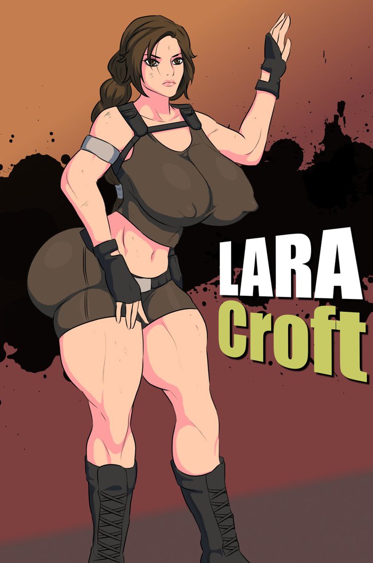 ass, breasts, character name, female, female only, huge ass, huge breasts, jay-marvel, lara croft, lara croft (l.a.u.), text, thick, thick thighs, tomb raider, tomb raider (l.a.u.), voluptuous, wide hips
