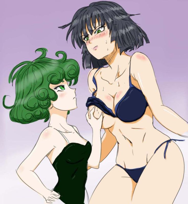 2girls, black hair, breast grab, breasts, female, female only, fubuki (one-punch man), green hair, incest, large breasts, multiple females, multiple girls, one-punch man, sisters, small breasts, tagme, tatsumaki, yuri