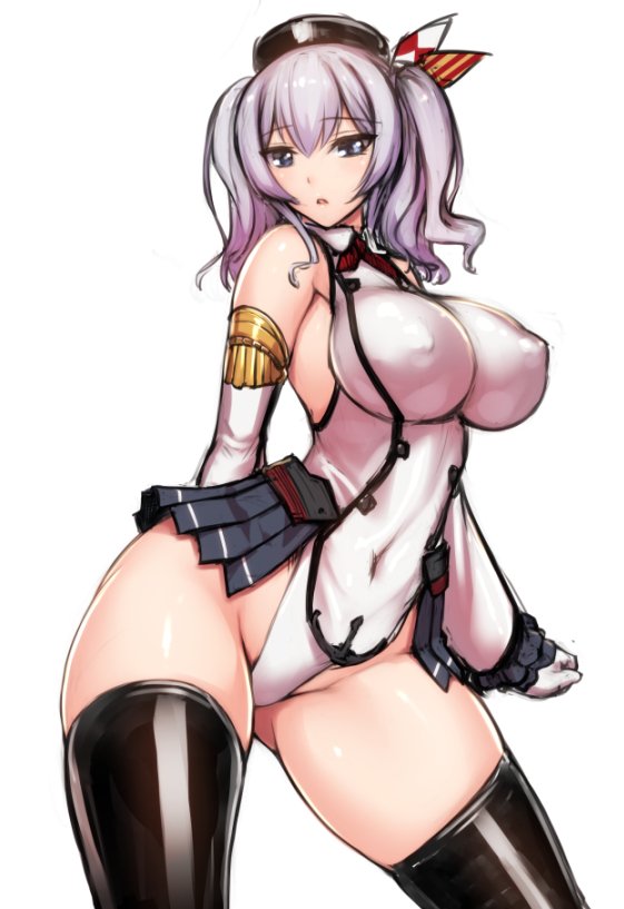 adapted costume, alternate costume, breasts, erect nipples, female, highleg, highleg leotard, kantai collection, kashima (kantai collection), leotard, looking at viewer, nipples, rindou (radical dream), skin tight, solo, thick thighs, thighhighs, thighs