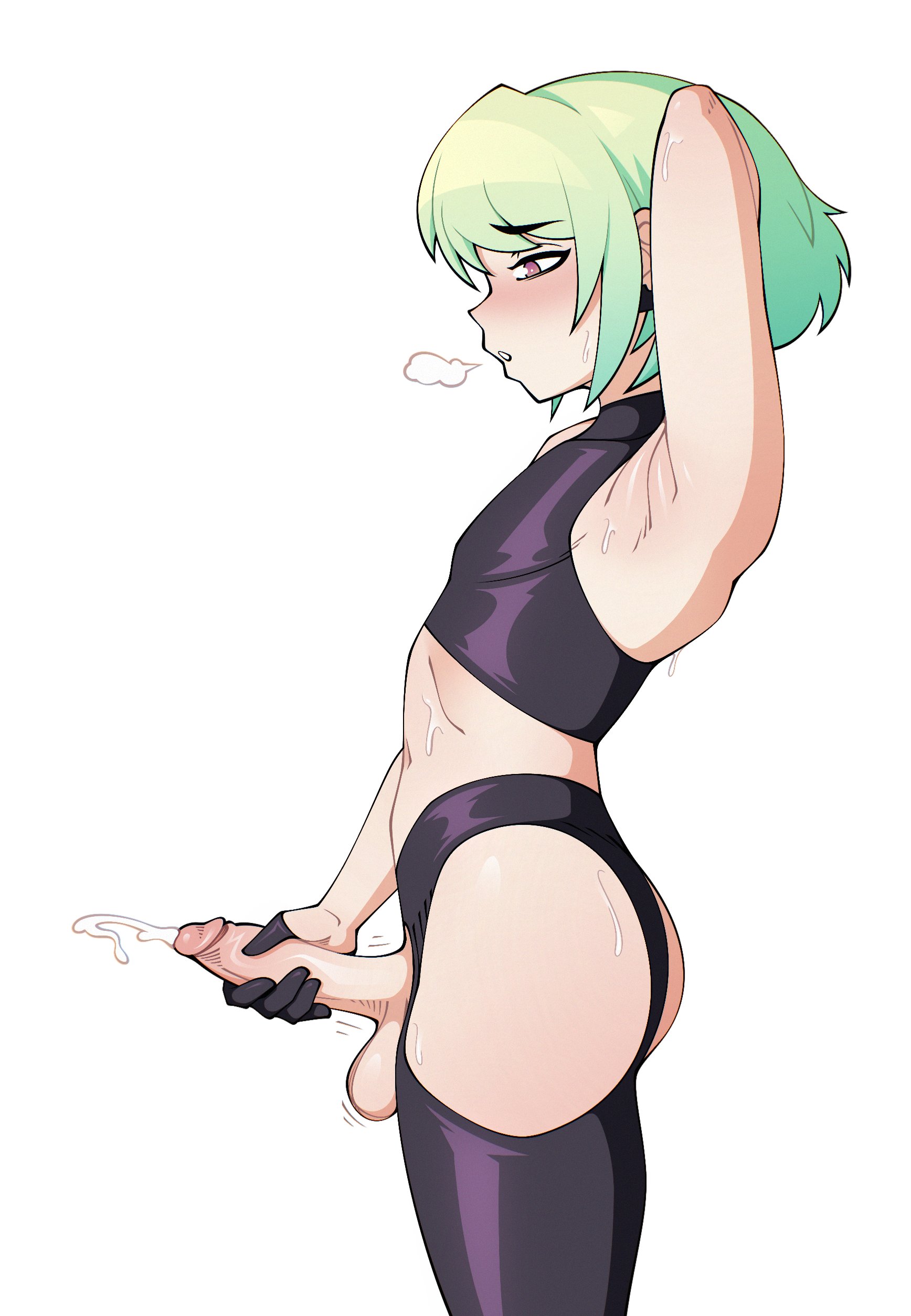 1boy, balls, bro aniki, erection, femboy, lio fotia, male, male only, masturbation, penis, promare, testicles