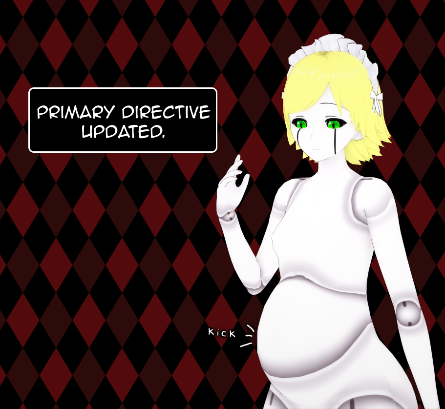 1female 3d 3d_(artwork) android blonde_hair elfriede_(forget_westbury_falls) fertilization forget_westbury_falls impregnation impregnation_request koikatsu mollyavast pregnant robot robot_girl single_mom sperm_meets_ovum