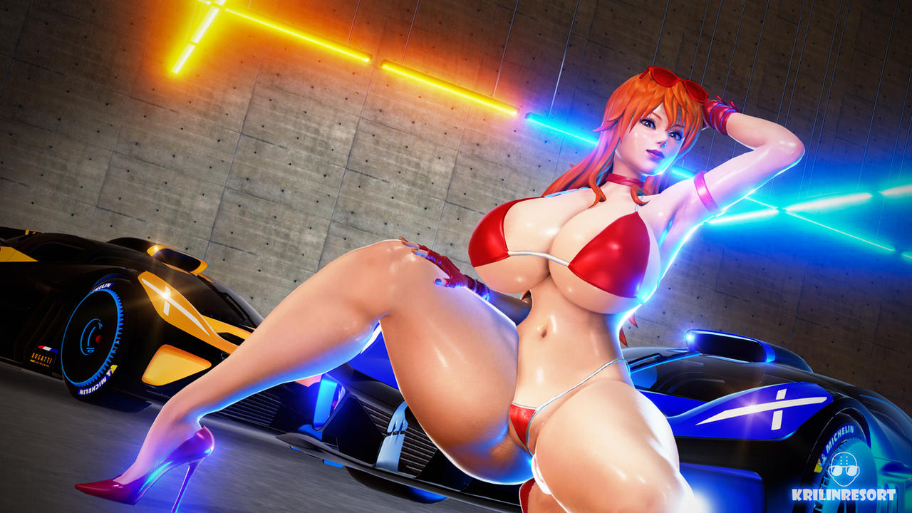 1girls 3d big_breasts bikini cars cleavage curvaceous curvy_female female female_only glasses_on_head hands_behind_head high_heels honey_select krillinresort large_breasts light-skinned_female light_skin long_hair looking_at_viewer micro_bikini nami nami_(one_piece) one_piece orange_eyes orange_hair posing seductive seductive_pose thick thick_thighs voluptuous voluptuous_female watermark wide_hips