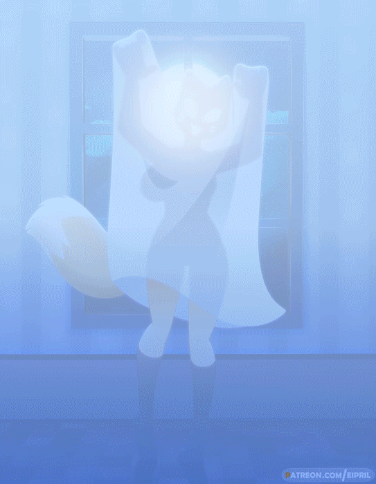 1girls 2d animated animated_gif anthro digital_media eipril elisabeth_(eipril) female female_only furry solo standing transparent_clothing