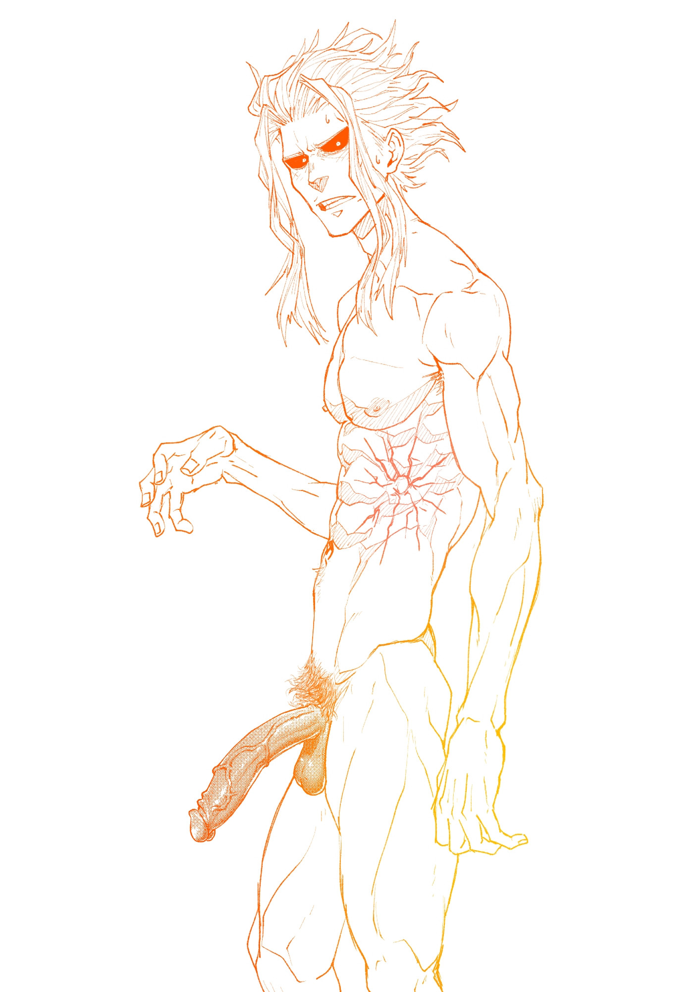 1boy, abs, all might, bara, big cock, big penis, gay, gay sex, hairy cock, hairy penis, louwin, male, male only, my hero academia, pecs, posing, pubic hair, scar, semi hard, sketchy, skinny, skinny male, sparkles, superhero, tagme, toshinori yagi, uncolored, unfinished, veiny penis, yagi toshinori
