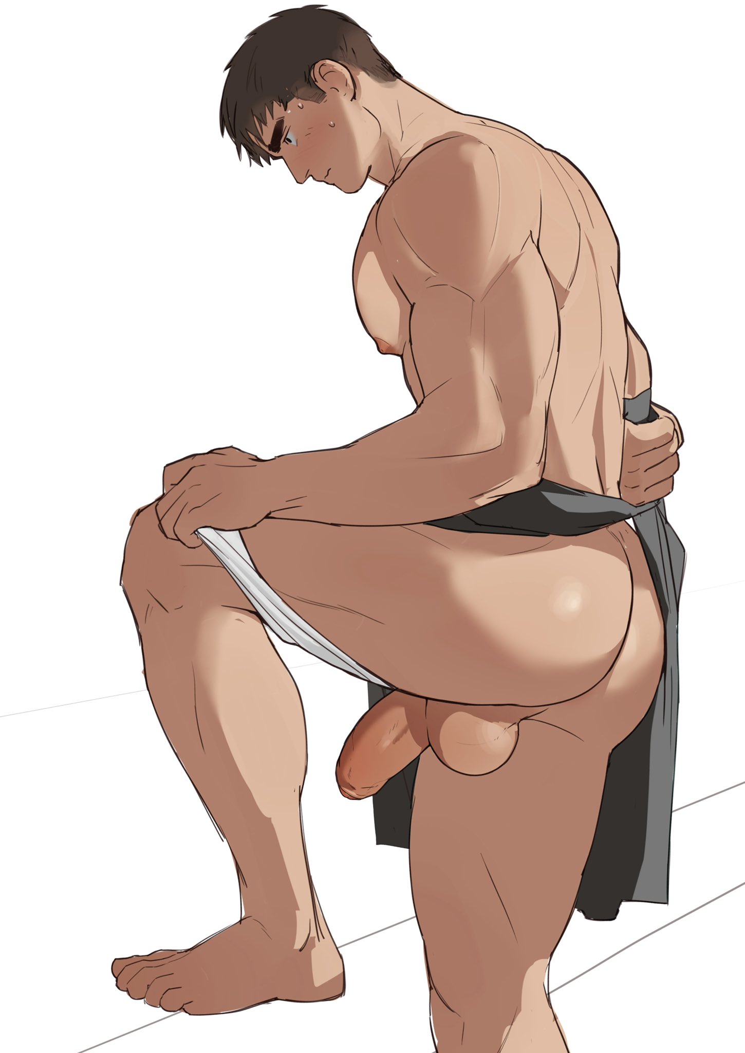 bara, gay, male, male focus, male only, muscular, muscular male, naoki (xhju8282), original, original character, yaoi