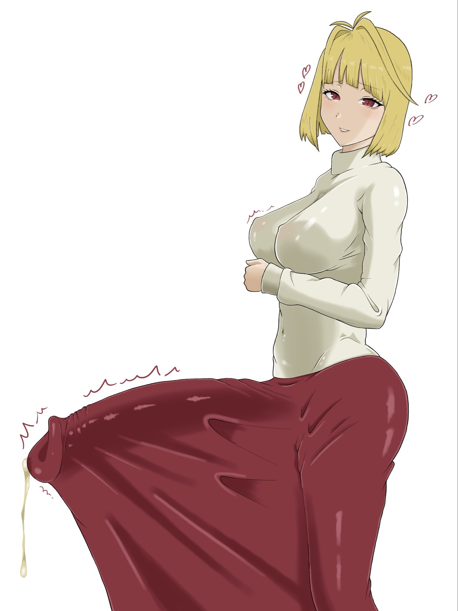 1futa, 2026, 2d, 2d (artwork), 2d artwork, arcueid brunestud, artist request, belly, belly button, belly button visible through clothing, big breasts, big cock, big penis, blonde futa, blonde hair, breasts, bulge, bulge through clothing, bulge under clothes, clothed, clothing, cock, cum, cum drip, cum dripping, cum dripping from penis, dick, dickgirl, dripping, dripping cum, erect penis, erection, erection under clothes, erection under clothing, fat cock, futa only, futanari, genital fluids, genitals, gigantic cock, gigantic penis, hourglass figure, huge cock, hyper, hyper penis, intersex, intersex only, large cock, large penis, light skin, light-skinned futa, looking at viewer, melty blood, melty blood arcueid figure (meme), meme, midriff, mostly clothed, navel, navel visible through clothes, nipple bulge, nipples, nipples visible through clothing, penis, penis under clothes, red eyes, short hair, slim, slim waist, solo, solo futa, stomach, tsukihime, type-moon, waist