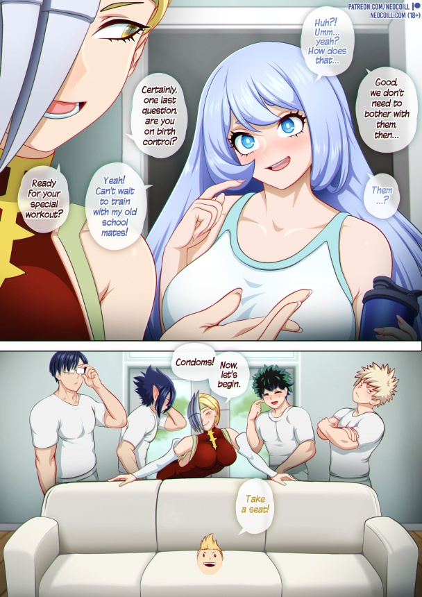 2d, 2d (artwork), 2girls, 4boys, 5boys, blonde hair, blue hair, boku no hero academia, breasts, coach, female, green hair, inminent sex, izuku midoriya, katsuki bakugou, male, milf, mirio togata, multiple girls, multiple males, my hero academia, nejire hado, neocoill, ryuukyuu, tamaki amajiki, tatsuma ryuuko, tenya iida