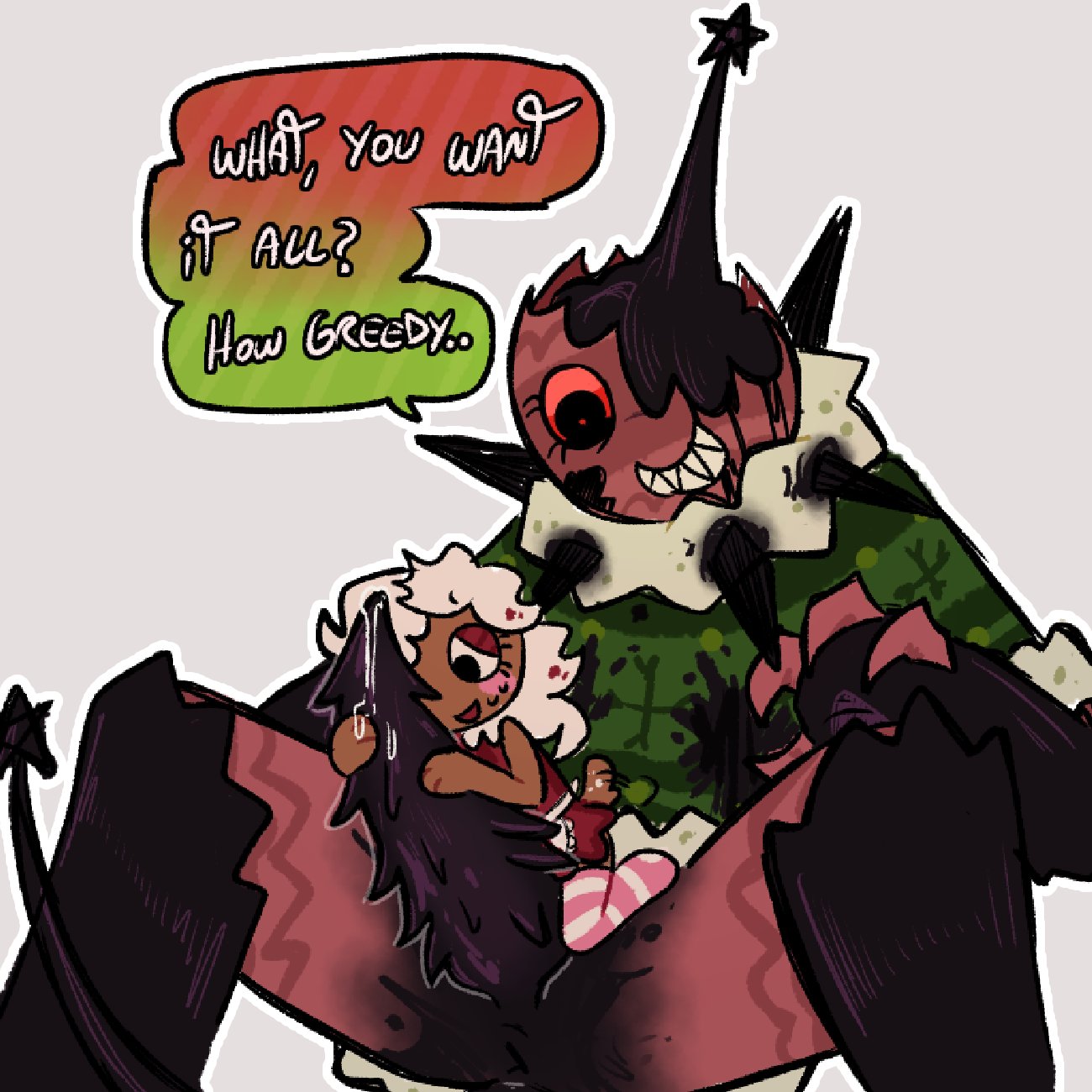 bobette (dandy's world), dandy's world, futa on female, futa sans balls, futanari, ginger (dandy's world), huge cock, humping, monster cock, no balls, size difference, twisted bobette (dandy's world)