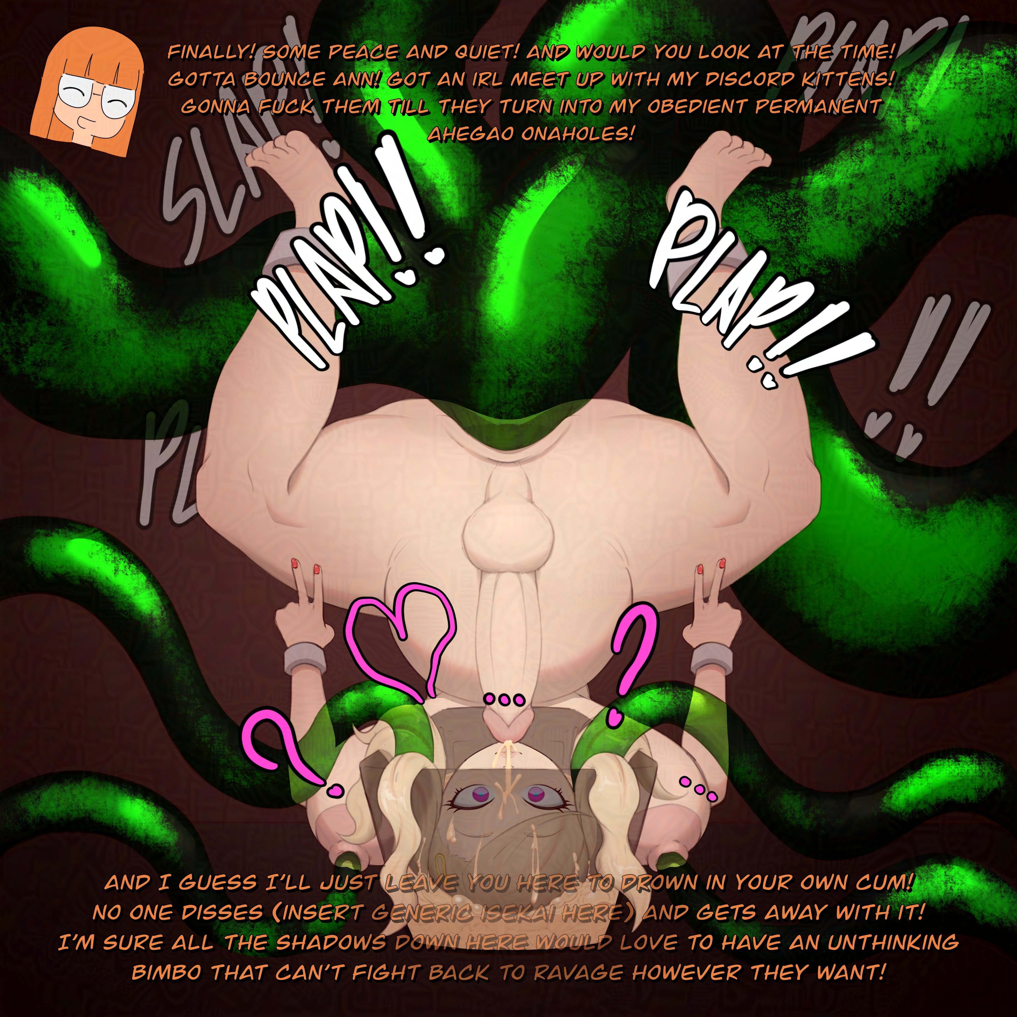 1dickgirl, 1futa, anal, ann takamaki, balls, cum, cum on body, cum on self, dickgirl, english text, facial, futa only, futa sans pussy, futanari, futasub, huge cock, human, hung bottom, light skin, nude, on back, penis, persona, persona 5, rape, sakura futaba, smooth balls, smooth penis, sofaqo, tagme, tentacle, tentacle rape, text