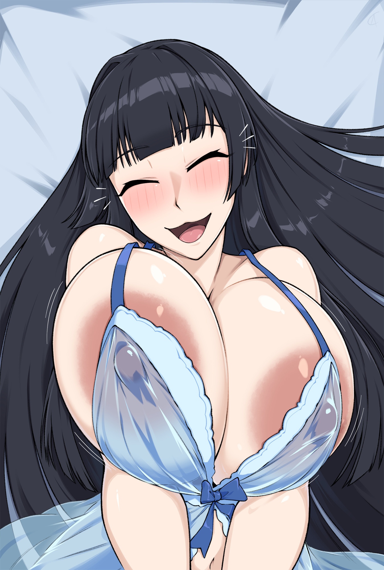 1girls, alternate breast size, areola, areolae, big breasts, blush, bouncing breasts, breasts, camerata, female, female only, happy, japanese, jinguu kaguya, kaguya jinguu, large breasts, lingerie, looking at viewer, pov, seducing viewer, seductive, side nipple, teasing, teasing viewer, under night in-birth, visible nipples