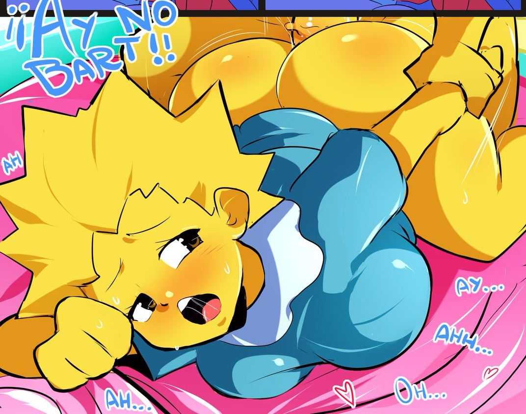 1boy, 1girls, anal, backshots, bart simpson, bed, big breasts, breasts, brother and sister, coca-bee, female, grabbing from behind, incest, lisa simpson, male, moaning, no pants, rough sex, sex, sex from behind, straight, the simpsons