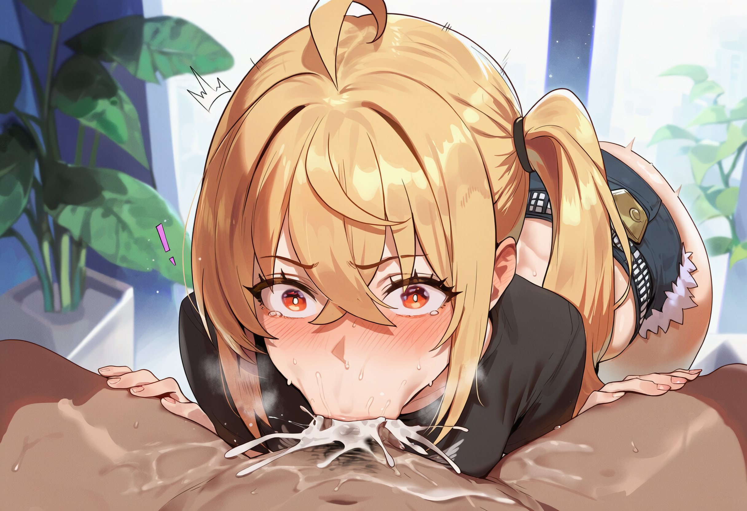 :>=, !, 1boy, 1female, 1female1male, 1girls, 1male, 1male1female, ahoge, ai art, ai assisted, ai generated, angry, angry expression, angry eyes, angry face, angry fellatio, angry female, annoyed, annoyed expression, ass, ass bigger than head, background, balls, ballsack, bangs, bed sheet, bedroom, bedsheets, black cock, black penis, black shirt, blonde eyebrows, blonde female, blonde hair, blonde-haired female, blowjob, blowjob face, blowjob only, blowjob pov, blush, blushed face, blushed female, breasts, cheeks, clothed, clothed fellatio, clothed female nude male, clothed oral, cock, cum, cum in mouth, cum in throat, cum inside, cumming, cumming from oral, cumming in mouth, curtains, dark skin, dark-skinned male, dark-skinned male pov, deepthroat, disgusted, doggy, doggy style, ejaculate, ejaculating cum, ejaculation, ejaculation in mouth, erection, exclamation mark, exclamation point, exclamation sign, exposed ass, exposed cheeks, eyebrows visible through hair, fellatio, fellatio face, fellatio pov, female, female clothed, female focus, fluids, fully clothed, fully clothed female, genital fluids, genitalia, genitals, genlation, hair, hair between eyes, hand on thigh, hands on another's thighs, hi res, hoyoverse, huge ass, huge cock, indoor, indoors, intense blowjob, interracial, interracial fellatio, jeans shorts, large ass, large cock, large penis, large testicles, long hair, looking at viewer, luciana de montefio, lying on back, male, male pov, male pubic hair, mihoyo, minishorts, nail polish, nailpolish, nails, nails painted, novelai, nude, on all fours, on bed, oral, oral sex, orgasm, orgasm from oral, penis, penis in mouth, penis inside mouth, petite breasts, petite female, petite tits, plant, ponytail, pubic hair, red eyes, saliva, saliva string, saliva trail, shirt, shocked, shocked expression, shocked eyes, shocked face, shocked female, shocked look, shorts, side ponytail, slim waist, sloppy, sloppy blowjob, small breasts, small top big bottom, sons of calydon, steam, steamy breath, steamy penis, straight, sweat, tears, teary eyes, testicles, uncensored, vein, veins, veins on dick, veiny, veiny penis, wide hips, window, zenless zone zero