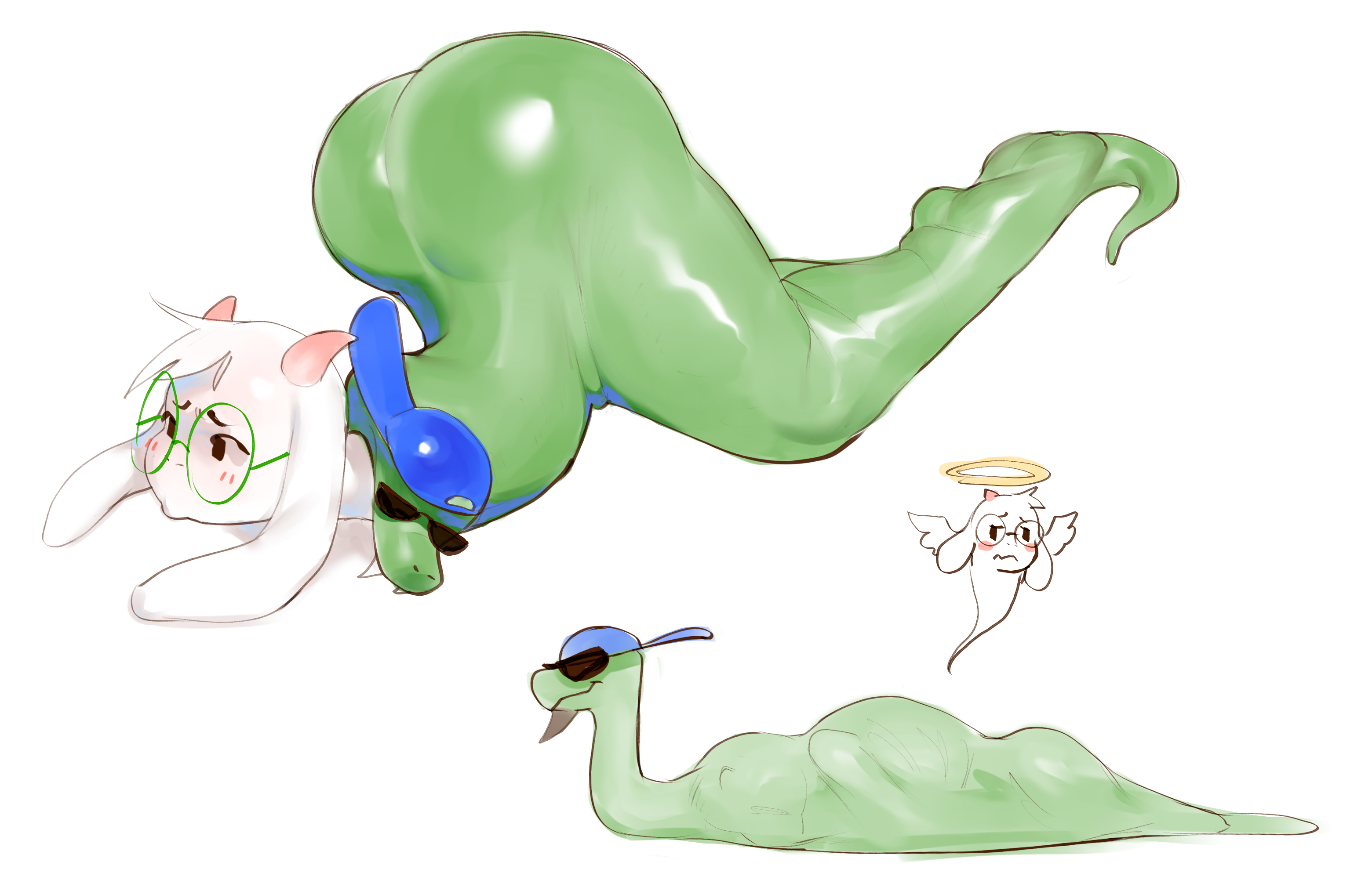 anthro, anthro pred, ass, belly, big ass, big belly, big butt, blush, bone, bone imprints, bones in stomach, bovid, caprine, death, deltarune, digested, digestion, duo, eyewear, fatal digestion, fatal vore, femboy, goat, hi res, huge ass, huge butt, imprint, jockington (deltarune), kinkykong, male, male death, male ryona, mammal, oral vore, ralsei, reptile, scalie, skeleton, skull imprint, snake, soul leaving, stomach bulge, swallowing, thick thighs, undertale (series), unwilling prey, vore, wide hips