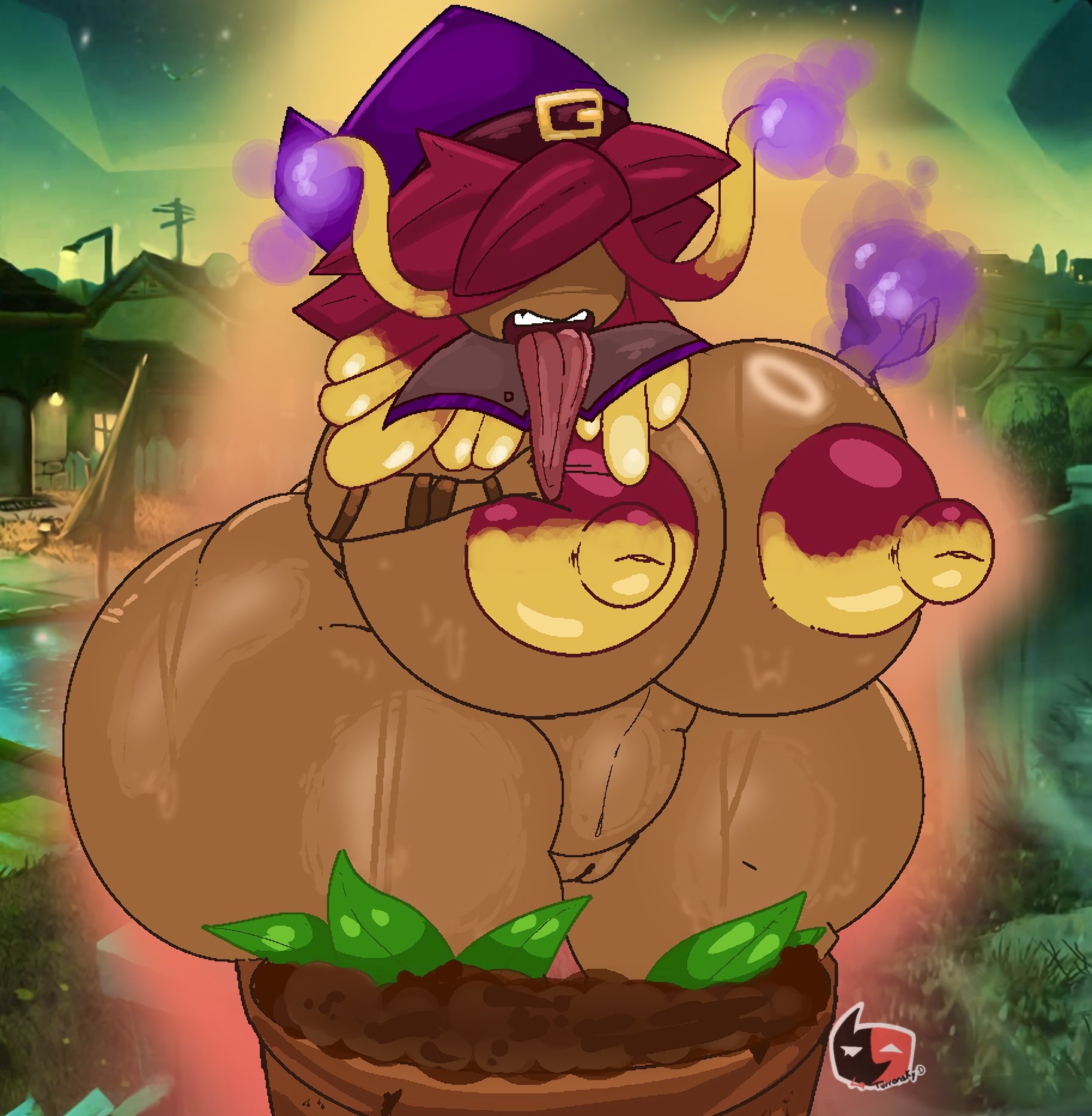 1girls, anthro, anthrofied, ass, breasts, copysky777, female, flora fauna, huge breasts, hyper ass, lafreakysky, plant, plant girl, plant humanoid, plantie, plants vs zombies, plants vs. zombies, popcap games, pussy, witch hazel (pvz)