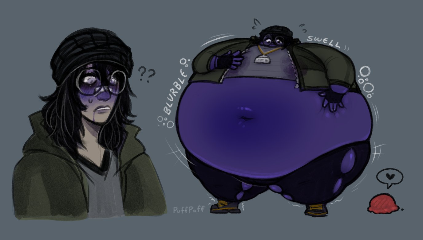 1male, belly expansion, blue body, blue nose, blue skin, blue skinned male, blueberry inflation, blueberry juice, dr.kel, imminent blueberry inflation, inflation, lactating, lactation, lactation through clothes, male, male inflation, male only, morbidly obese male, navel, puffpoff, ripped pants, round body, skin turning blue, solo, solo male, spherical inflation, stretched clothing, sunken head, thick thighs, voices of the void, weight gain, weight gain male