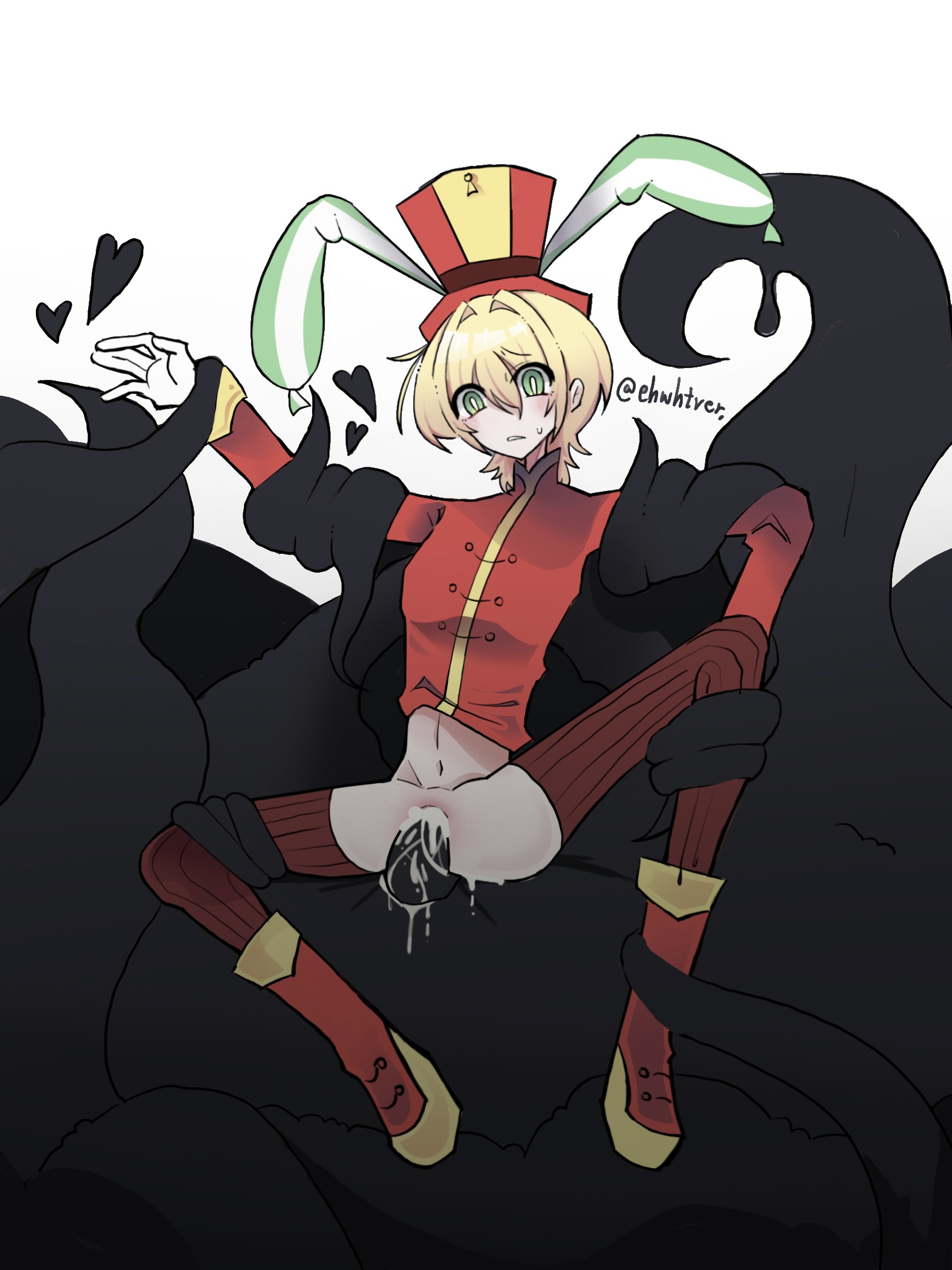 boy, cuntboy, dandy's world, gijinka, human, humanized, looey (dandy's world), marching band looey, marching band uniform, skinny, tentacle, tentacle sex, trapped