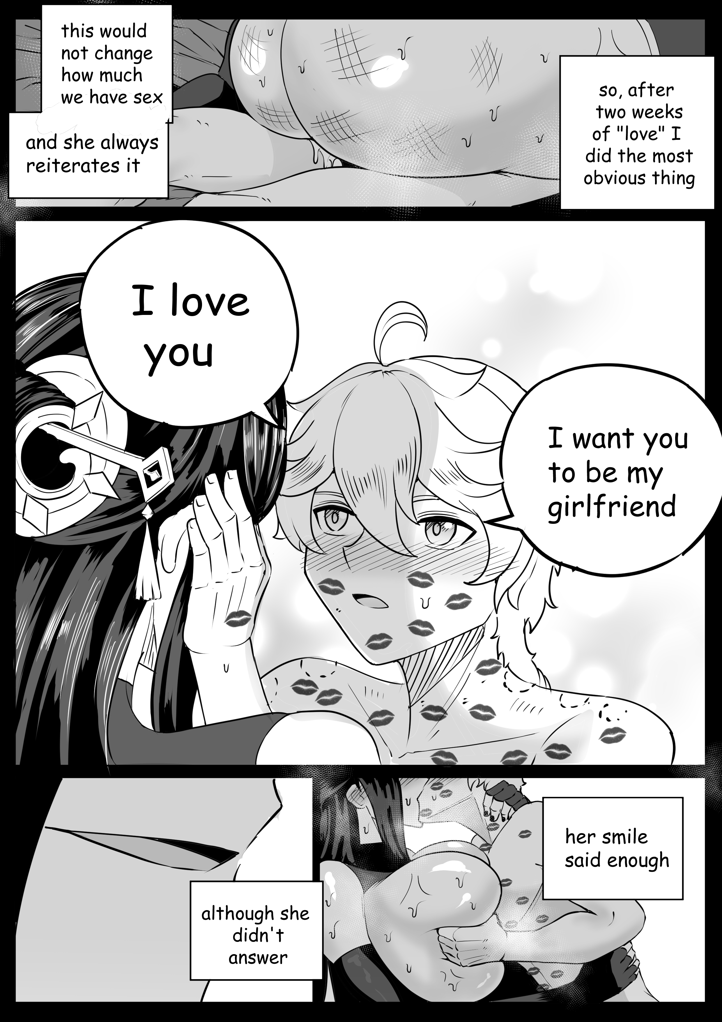 1boy, 1girls, 5 fingers, accessory, aether (genshin impact), age difference, arms, ass, bed, bed sex, bedroom, bedroom setting, bedroom sex, beidou (genshin impact), big ass, big breasts, big butt, bigger female, bigger penetrated, bite mark, bite mark on shoulder, bite marks, black and white, blush, blush lines, blushing face, blushing female, blushing lines, blushing male, breast squeeze, breast squeezing, breasts, choker, cock in vagina, cock riding, completely naked, completely naked female, completely naked male, completely nude, completely nude female, completely nude male, confessing, confession, cowgirl position, dialog, dialogue, dialogue bubble, dialogue speech bubble, dick in pussy, dick in vagina, dick riding, drawing, duo, english, english commentary, english language, english subtitles, english text, eye contact, eye open, eye patch, eyepatch, eyes, eyes open, face grab, face hold, face holding, fat ass, fat butt, female, female human, female on male, female on top, female penetrated, female smile, female with male, female/male, fingers, fully naked, fully naked female, fully naked male, fully nude, fully nude female, fully nude male, genshin impact, grabbing, grabbing another's breast, grabbing another's tit, grabbing breast, grabbing breast during sex, grabbing face, grabbing tit, hair, hand on another's breast, hand on another's face, hand on another's tit, hand on breast, hand on face, hand on tit, hands, height difference, holding, holding another, holding another's breast, holding another's face, holding another's tit, holding breast, holding face, holding tit, hoyoverse, huge ass, huge breasts, huge butt, human, human female, human on male, human penetrated, indoor, indoor sex, indoors, indoors sex, kiss mark, kiss mark on chest, kiss mark on face, kiss marks, kissing, kissing while penetrated, kissing while penetrating, large ass, large breasts, large butt, large tits, larger female, larger human, larger penetrated, lipstick, lipstick mark, lipstick mark on chest, lipstick mark on face, lipstick marks, lipstick on chest, lipstick on face, long hair, long hair female, long hair male, long haired, long-haired female, long-haired male, looking at another, looking at each other, looking at partner, male, male on female, male on human, male penetrating, male penetrating female, male penetrating human, male with female, male/female, mihoyo, multiple angles, multiple views, naked, naked female, naked female naked male, naked female with naked male, naked male, naked male naked female, naked male with naked female, no clothes, no clothing, no color, nude, nude female, nude female nude male, nude male, nude male nude female, nwoidn, older, older female, older female and younger male, on bed, on lap, on top, on top of, on top of another, on top of penis, one eye covered, one eye open, open eye, penetration, penis in pussy, penis in vagina, penis riding, riding, riding penis, romantic, sex, sex in bedroom, shorter male, shorter male/taller female, sitting, sitting down, sitting on another, sitting on bed, sitting on lap, sitting on penis, sitting on person, smaller male, smaller penetrating, smaller penetrating bigger, smaller penetrating larger, smile, smiling, smiling at another, smiling at partner, smiling female, squeezing, squeezing breast, squeezing tits, straight, straight sex, sweat, sweat on body, sweat on breast, sweat on breasts, sweat on face, sweat on thighs, sweaty, sweaty body, sweaty breasts, sweaty legs, sweaty thighs, taller, taller female, taller girl, taller woman, text, text box, thick, thick ass, thick butt, thick thighs, thighs, tit grab, tit squeeze, unseen penis, vaginal penetration, vaginal sex, various angles, various views, wholesome, younger male