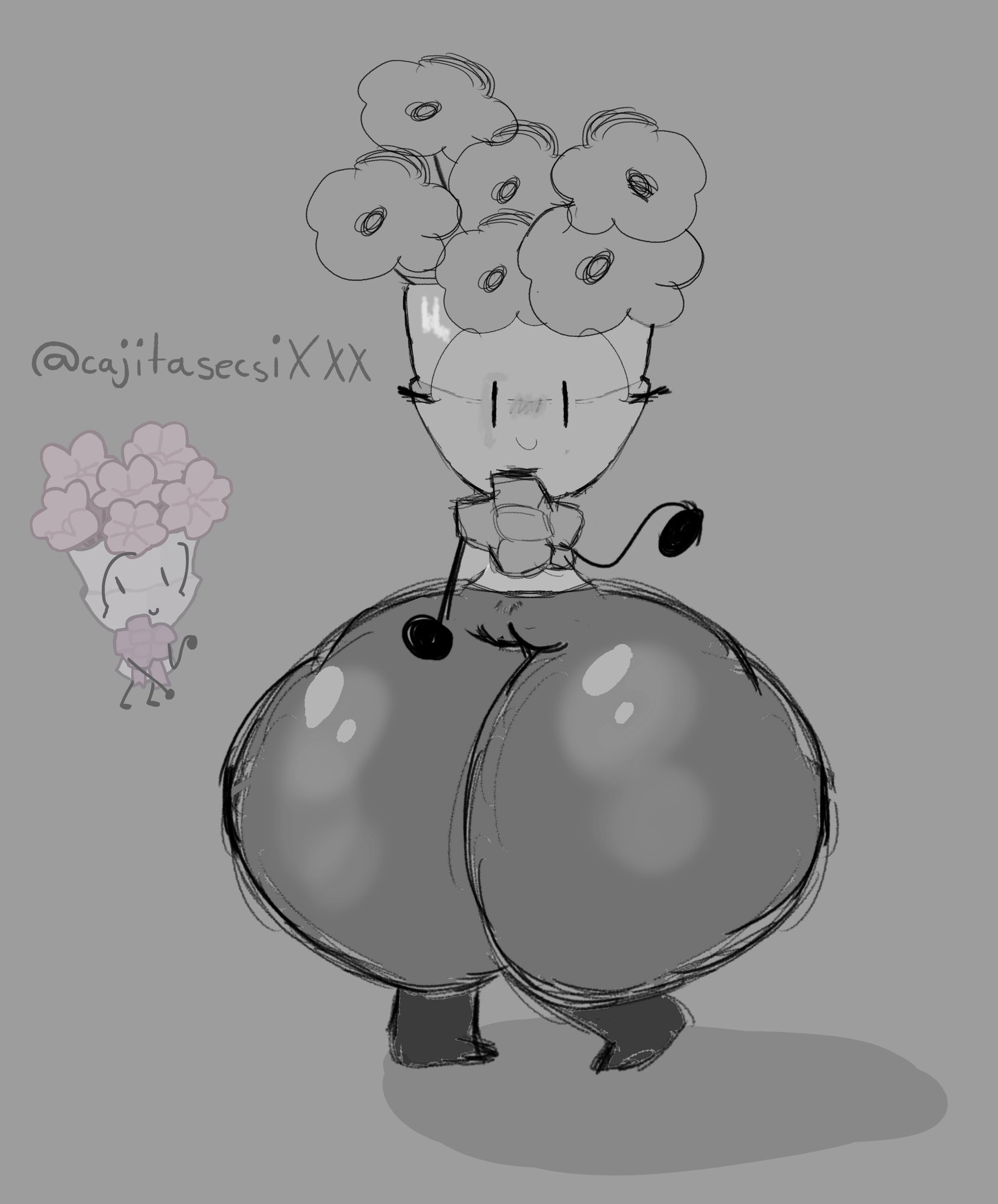 animatic battle, big thighs, bouquet (animatic battle), cajitasecsi, hyper thighs, object shows, pussy out, tagme
