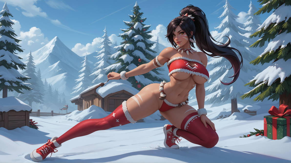 1female 1girl 1girls 1woman abs ai_generated big_breasts black_hair black_hair_female christmas christmas_clothing christmas_outfit ear_piercing ear_piercings ear_rings earring earrings female female_abs female_focus forehead_gem forehead_jewel gem_on_forehead jewel_on_forehead large_breasts league_of_legends long_hair long_hair_female looking_at_viewer nidalee outdoors riot_games skimpy skimpy_clothes skimpy_outfit skimpy_panties skimpy_underwear smile smiling_at_viewer snow snow_bunny_nidalee snowdown snowdown_series snowdown_showdown_series solo solo_focus tales_from_the_rift_series thealphega tooth_necklace tribal_markings tribal_tattoo tribal_tattoos underboob underboob_shirt yellow_eyes yellow_eyes_female