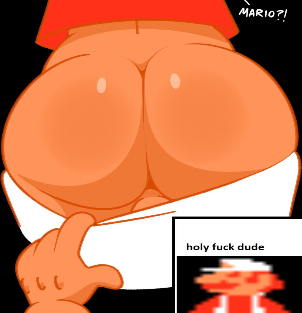 2boys ass big_ass big_butt butt fat_ass fat_butt huge_ass huge_butt male male_only mario mario_(series) nintendo_entertainment_system pov pulling_down_pants super_mario_bros. super_mario_bros._(nes) text thick_ass thick_butt toad_(mario) vilepluff