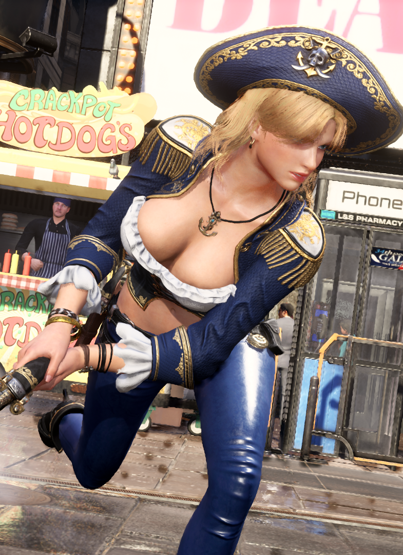 big_breasts blonde_hair cleavage female female_only mod nina_williams tekken tekken_8