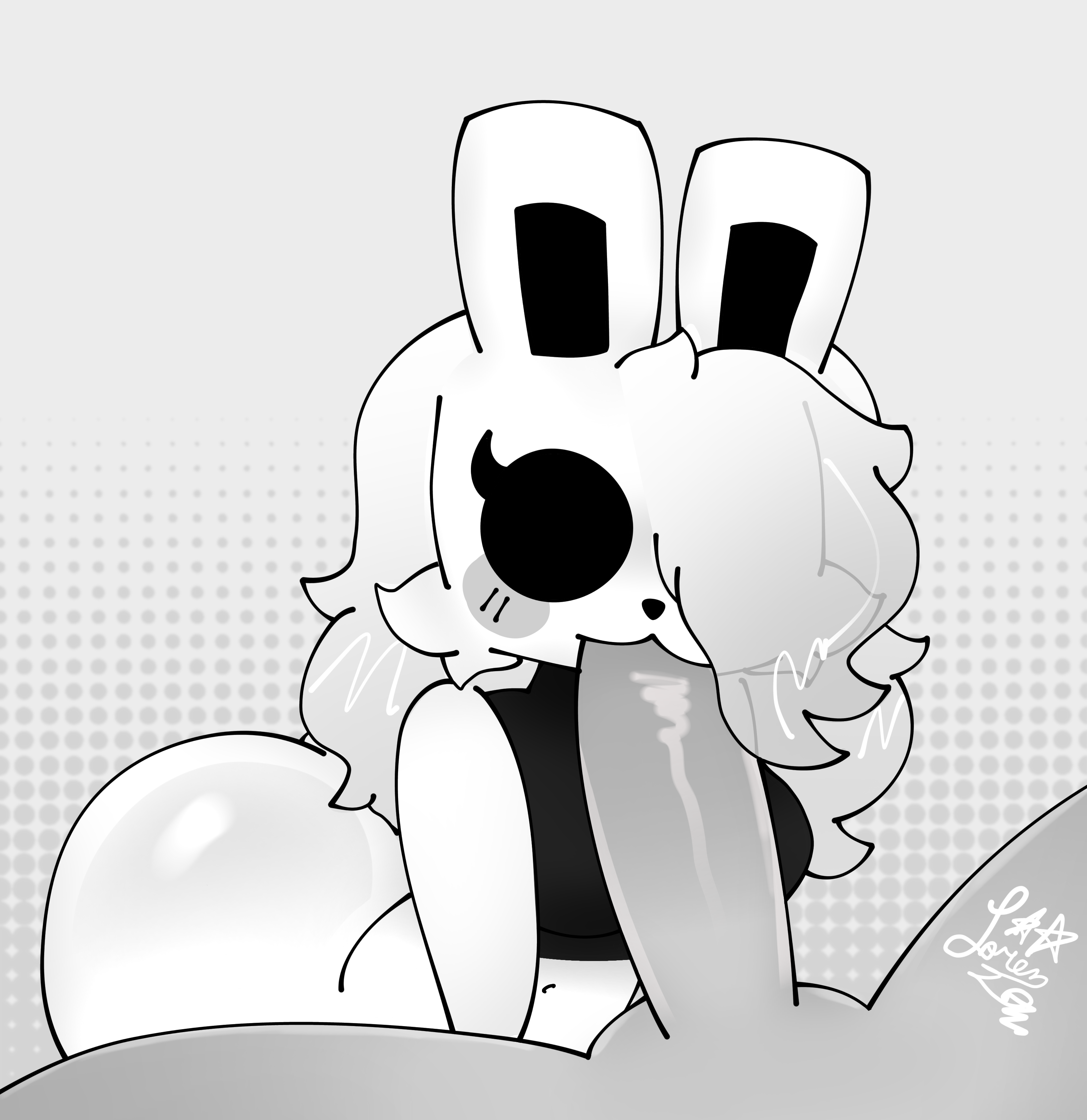 :3, 1boy, 1boy1girl, 1girl1boy, ass, blowjob, cube 459 (geometry dash), female, femgram, geometry dash, just the tip, lorensart, offscreen male, oral, penis, white body