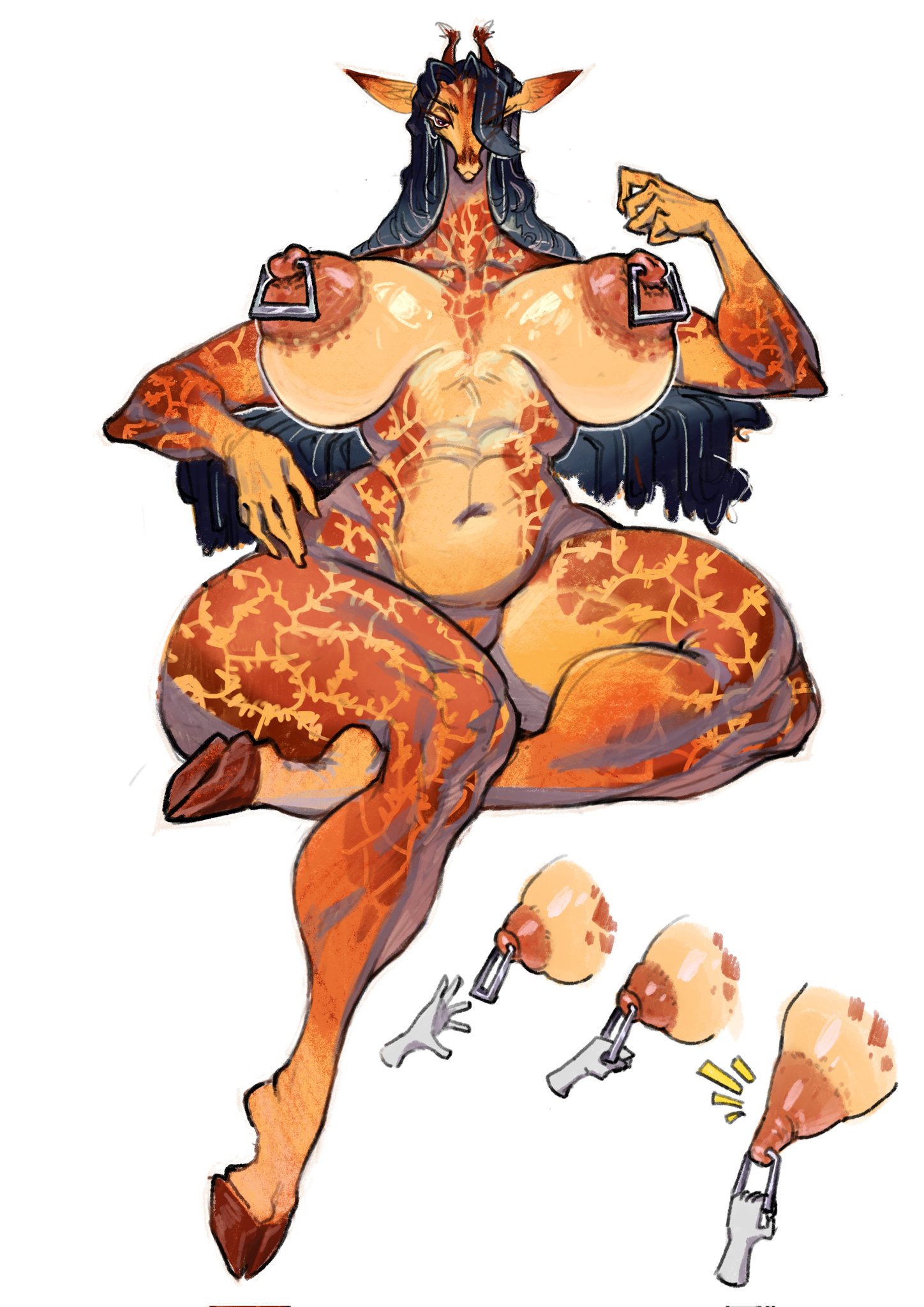 1girls, 2026, abs, anthro, anthro female, big areola, big areolae, big ass, big breasts, big butt, big nipples, big thighs, black hair, bleedglaze, breasts, breasts apart, breasts bigger than head, curvy, curvy body, curvy female, curvy figure, curvy hips, curvy thighs, female, female anthro, fur, furry, furry female, giraffe, giraffe ears, giraffe girl, giraffe horns, giraffe humanoid, giraffid, hi res, hips, hooves, horn, horns, hourglass figure, huge areola, huge areolae, huge breasts, huge thighs, humanoid, long hair, long neck, looking at viewer, mammal, mammal humanoid, massive breasts, massive thighs, mature, mature female, milf, nipple piercing, nipple piercing pull, nipple pull, nipples, orange, orange body, orange fur, pierced nipples, piercing, pose, pussy, sexy, sexy pose, simple background, sitting, thick, thick hips, thick legs, thick thighs, thighhighs, thighs, vagina, voluptuous, voluptuous female, vulva, waterknow, wide hips, yellow body, yellow fur
