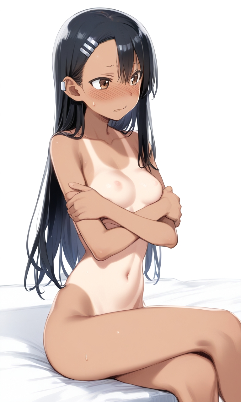 ai generated, ass, black hair, breasts, female, hayase nagatoro, long hair, naked, nude, please don't bully me, nagatoro, pussy, tanned