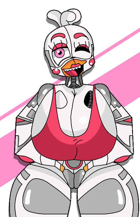 five_nights_at_freddy's funtime_chica_(fnaf) furu_flami huge_breasts humanoid no_humans non-human non-human_only thick_thighs ultimate_custom_night