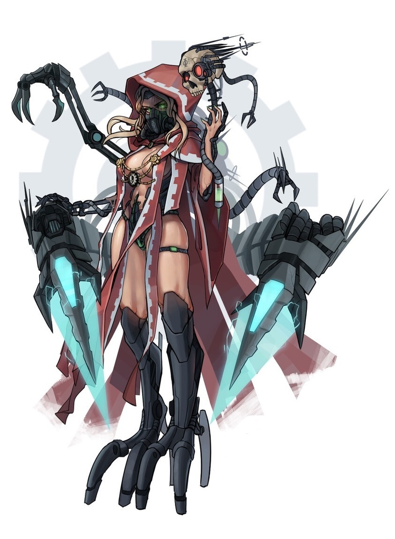 1girls adeptus_mechanicus female female_only imperium_of_man proado servo-skull solo solo_female techpriest warhammer_(franchise) warhammer_40k