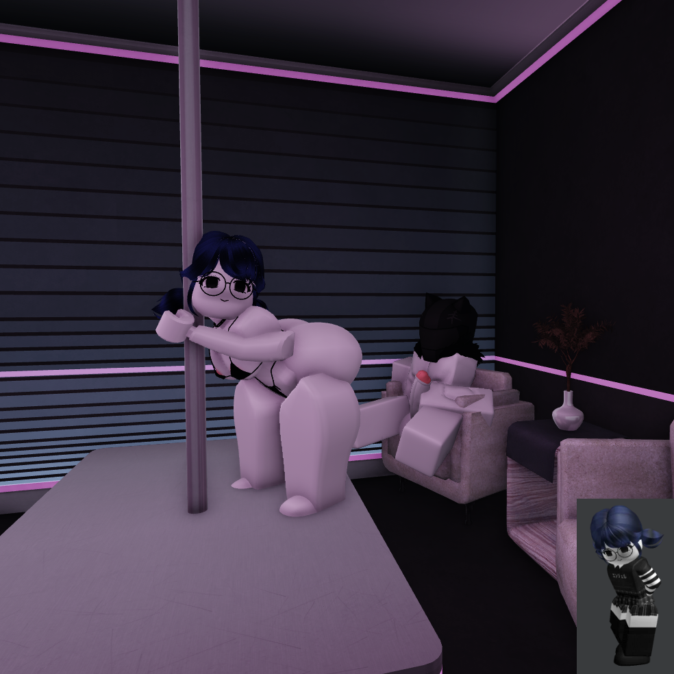 1boy 1girls 3d ass bikini black_eyes blue_hair breasts catsulithr34 penis pole private_session reference_image roblox roblox_avatar robloxian self_upload stripper stripper_pole tagme