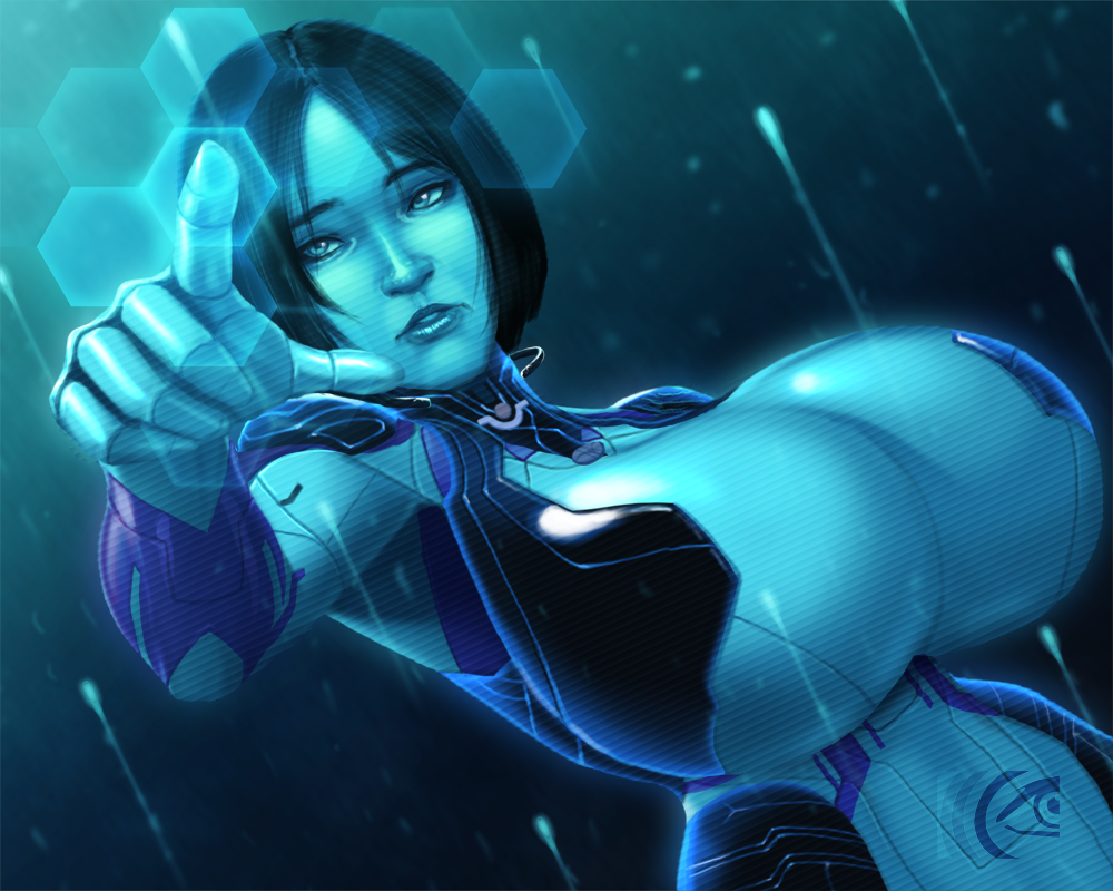 1girls 2d artificial_intelligence blue_hair blue_skin breasts_bigger_than_head clothes cortana cortana_v2 female female_focus female_only halo_(series) halo_5 huge_breasts large_breasts mangrowing solo